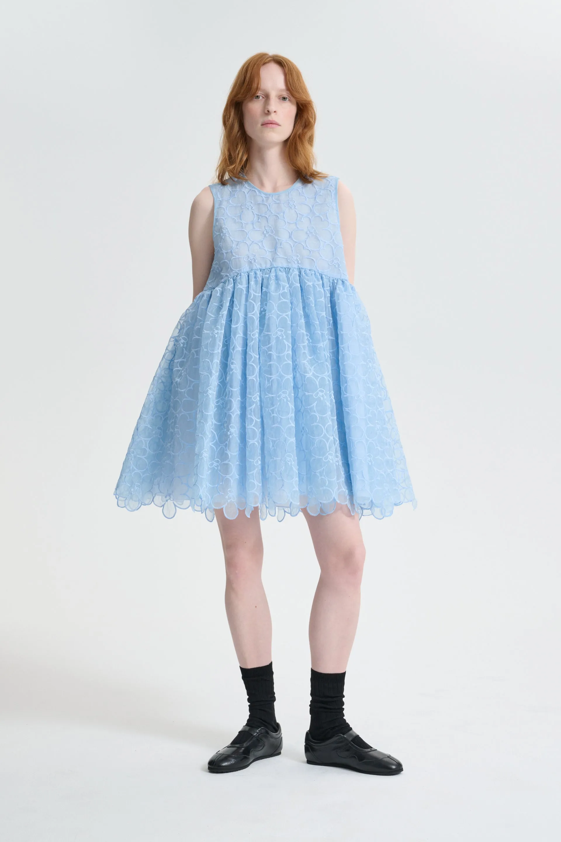 CBCHARLOTTA | DRESS FELICIA EMBROIDERY LIGHT BLUE sold by Cecilie Bahnsen