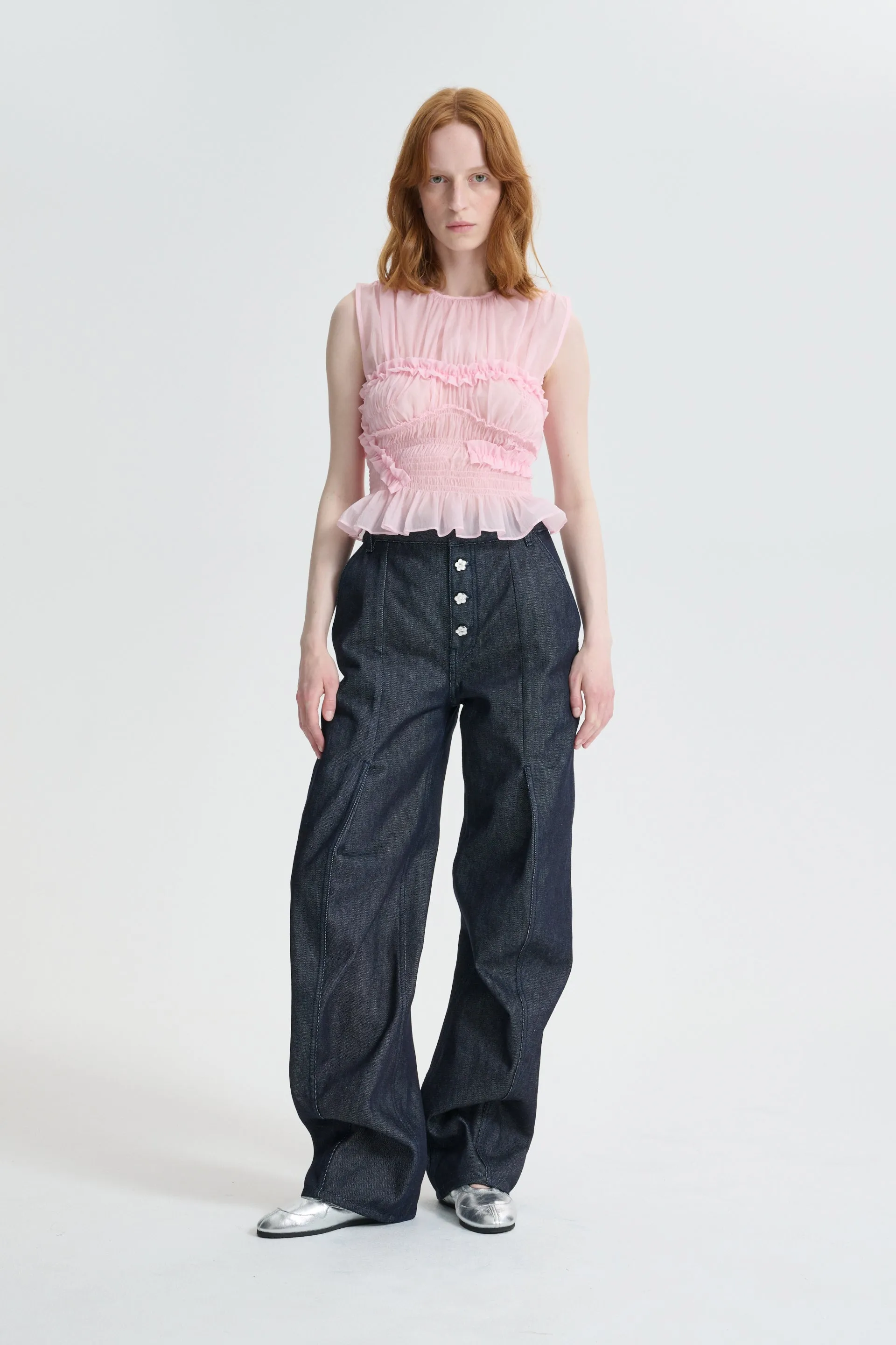 CBCARMELA | DENIM TROUSERS DENIM INDIGO sold by Cecilie Bahnsen