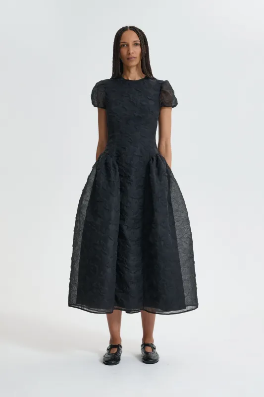 CBCLEOPATRA | DRESS PLUMERIA MATELASSÉ BLACK made by Cecilie Bahnsen