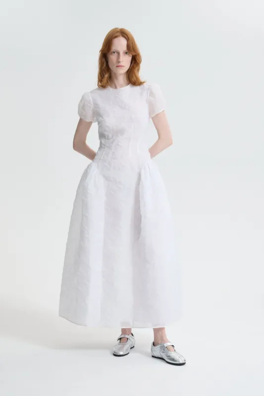 CBCLEOPATRA | DRESS PLUMERIA MATELASSÉ WHITE made by Cecilie Bahnsen