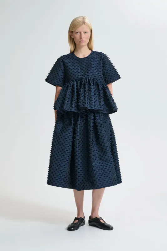 CBCASANDRA | TOP FIAMMA FIL-COUPÉ NAVY made by Cecilie Bahnsen