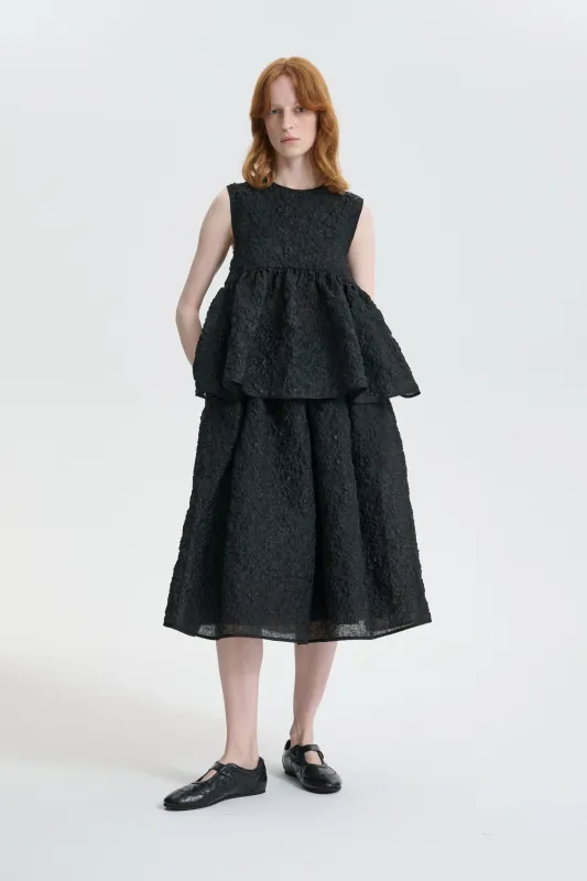 CBCORA | TOP GRASMERE MATELASSÉ BLACK sold by Cecilie Bahnsen