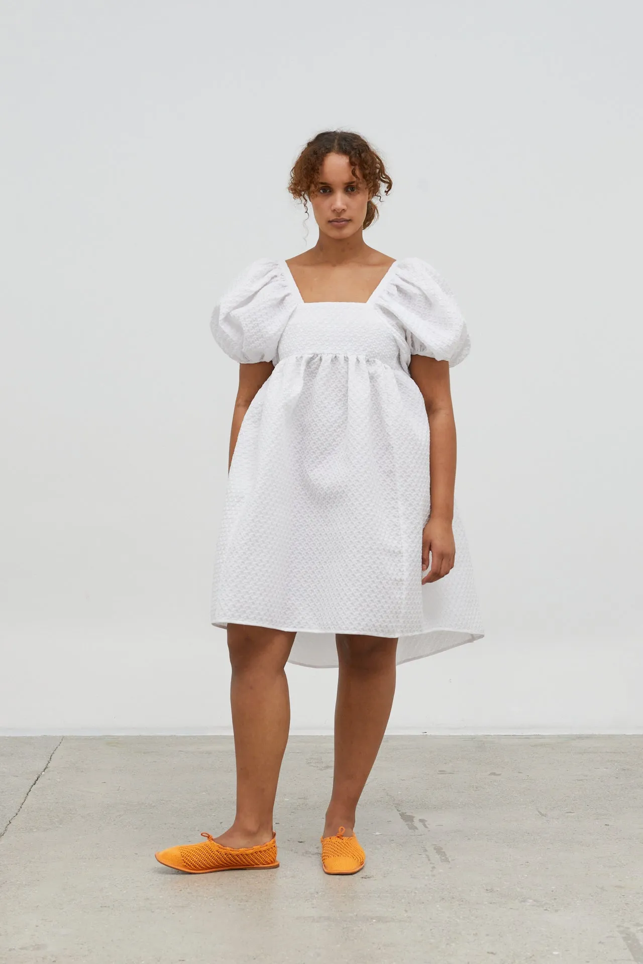 TILDE | DRESS BLOSSOM MATELASSE WHITE sold by Cecilie Bahnsen