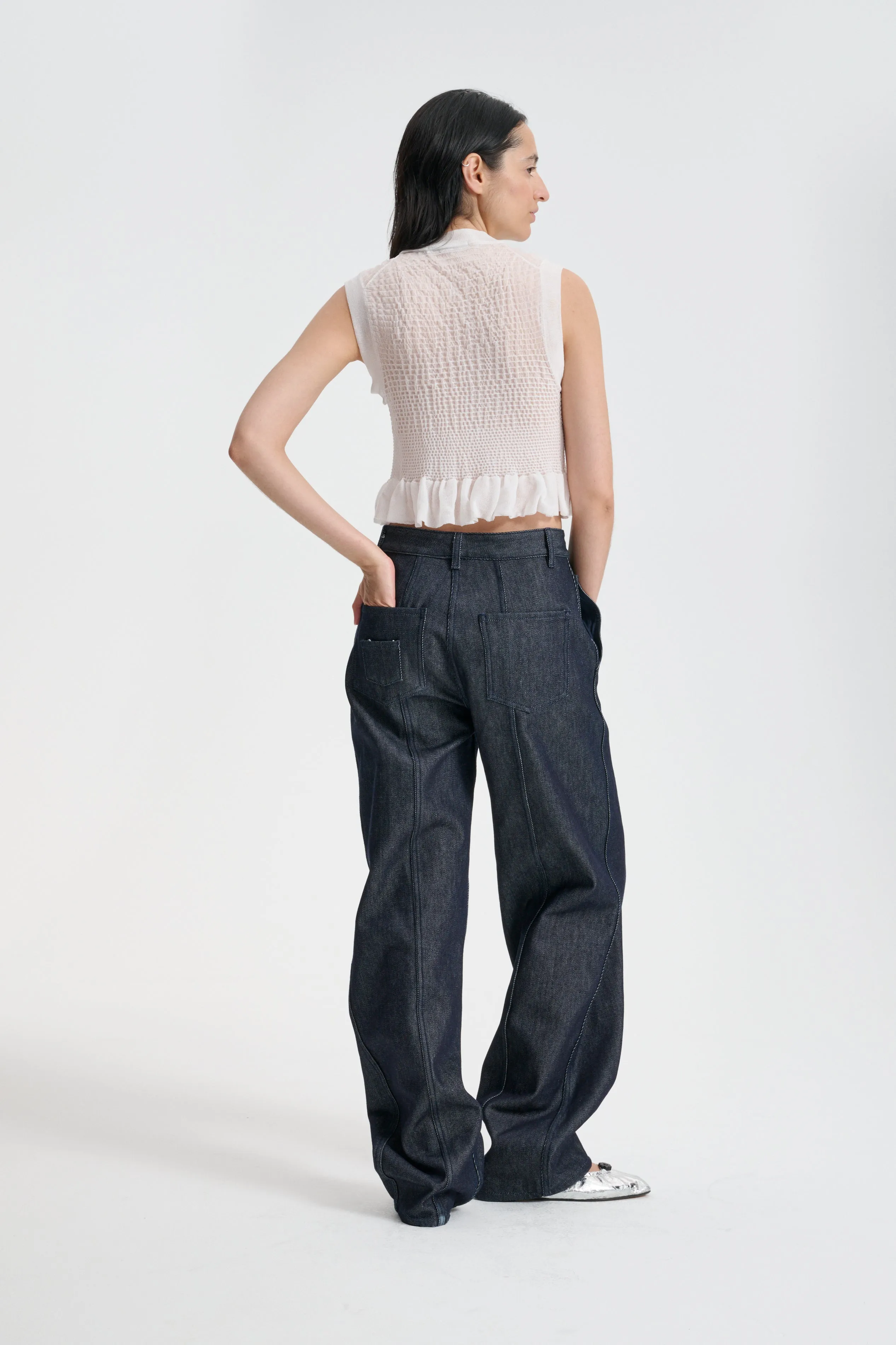 CBCELIA | VEST SHEER SUMMER KNIT WHITE sold by Cecilie Bahnsen product image thumbnail 2