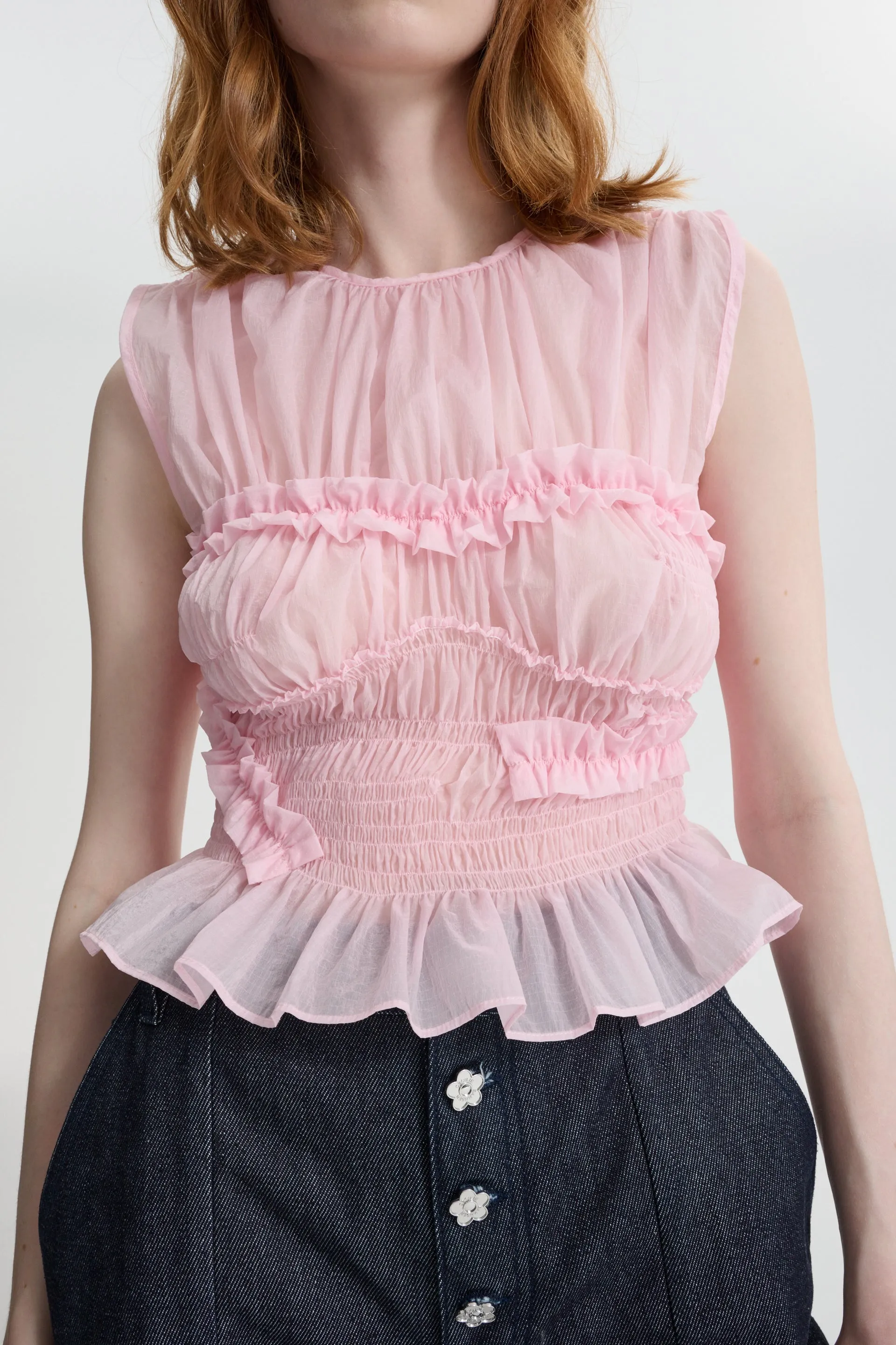 CBUPHI | TOP SHEER RIPSTOP BLUSH PINK sold by Cecilie Bahnsen product image thumbnail 4