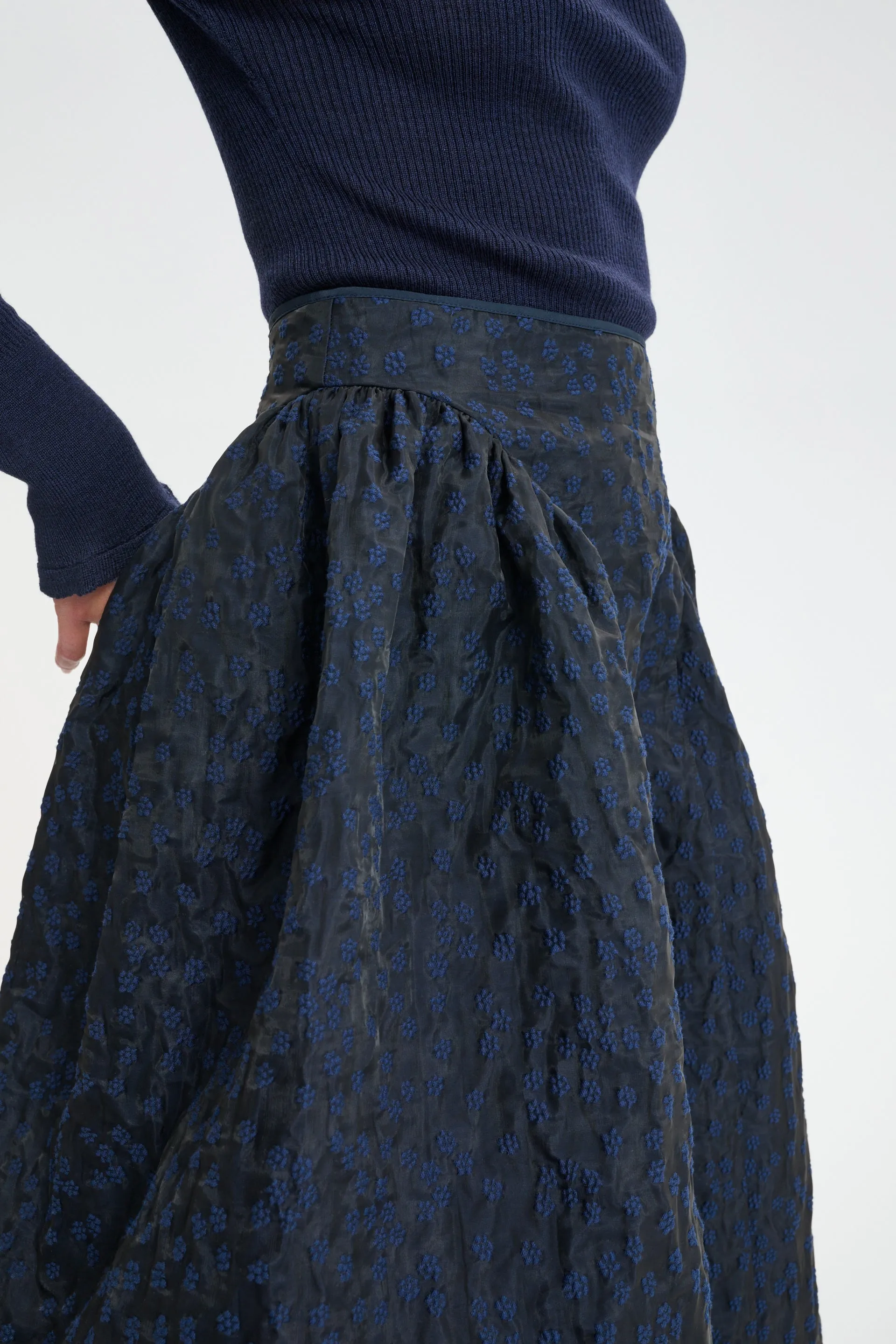 CBFABIOLA | SKIRT MARGUERITTE CLOQUÉ NAVY sold by Cecilie Bahnsen product image thumbnail 2