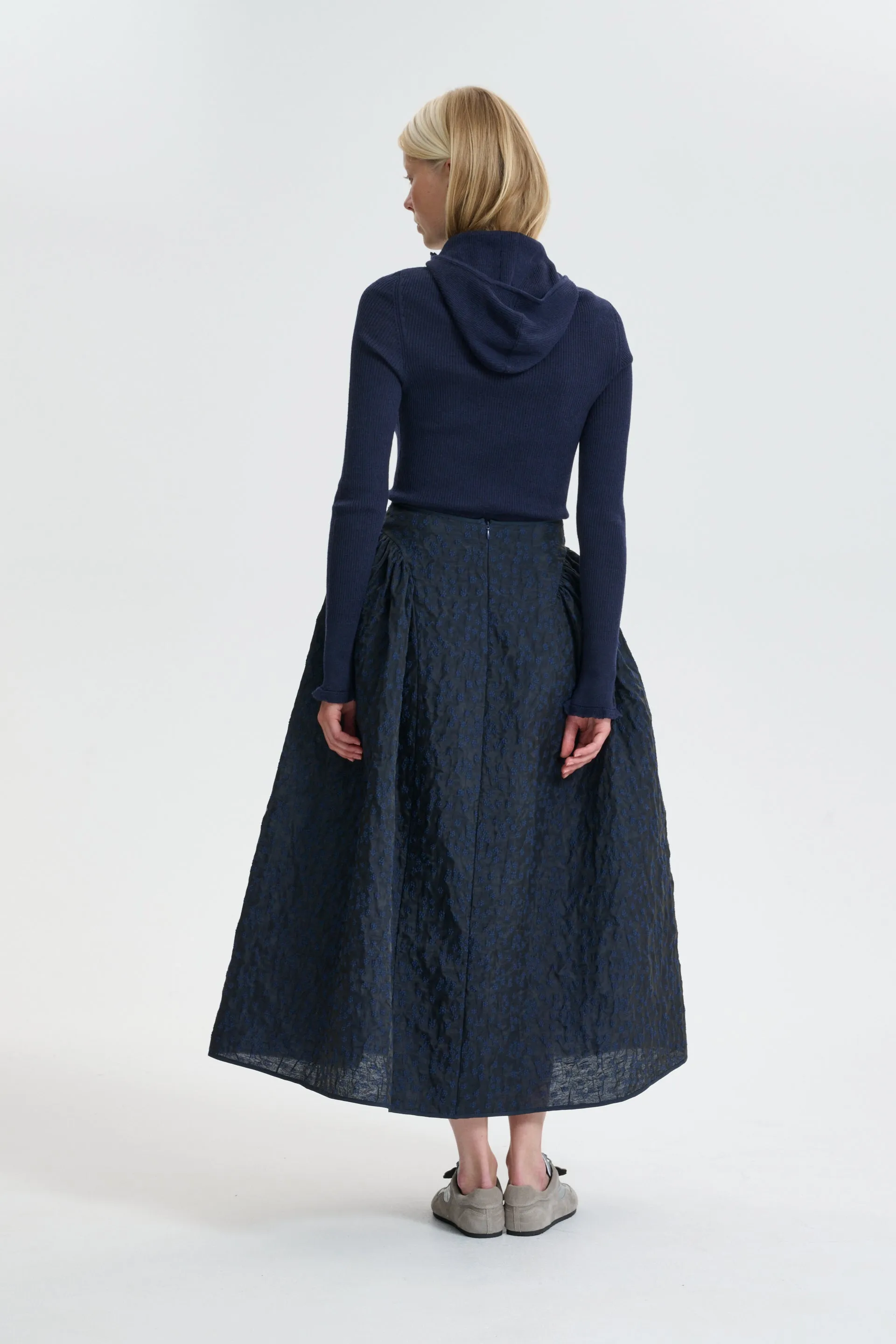CBFABIOLA | SKIRT MARGUERITTE CLOQUÉ NAVY sold by Cecilie Bahnsen product image thumbnail 3
