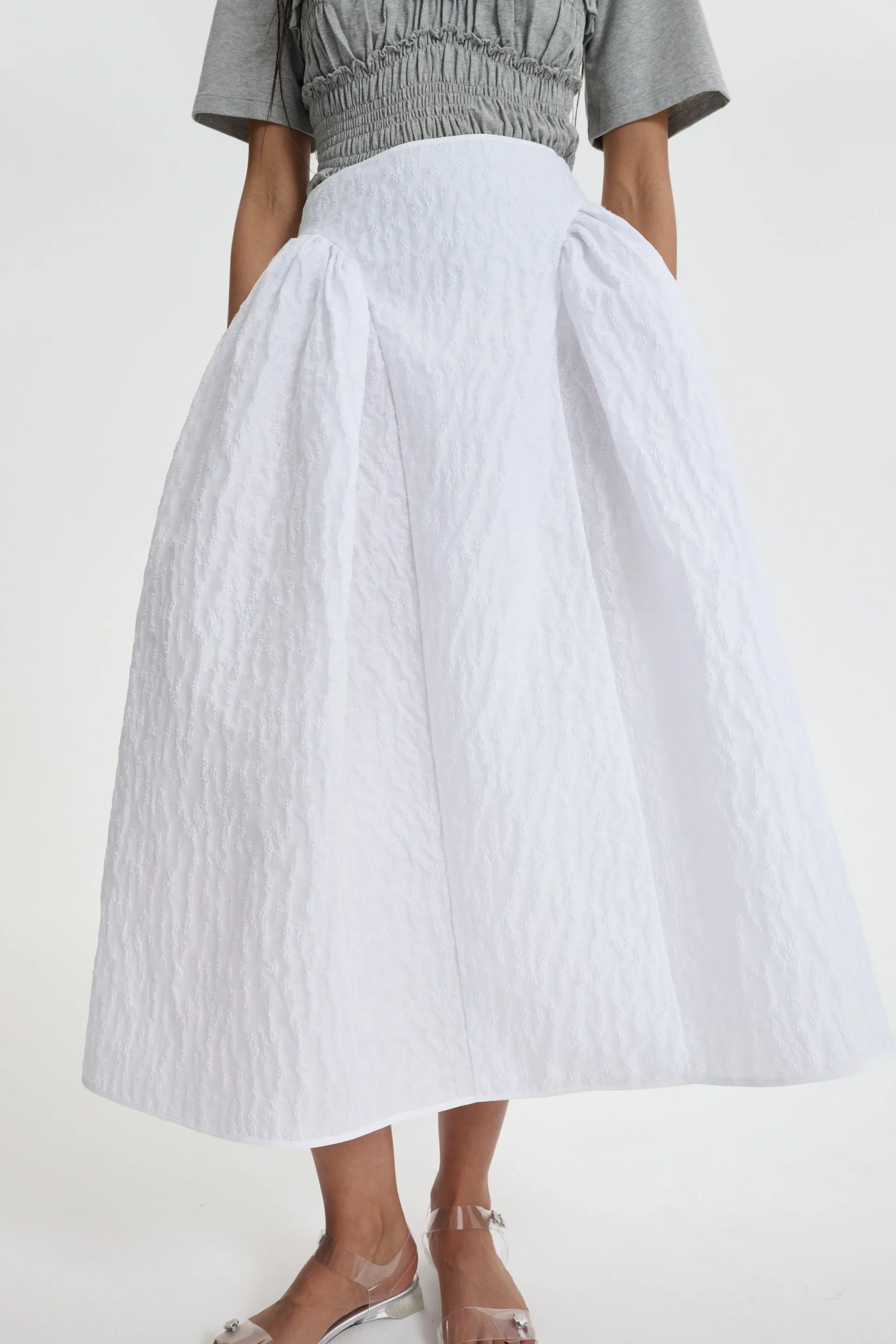 CBFABIOLA | SKIRT MARGUERITTE CLOQUÉ WHITE sold by Cecilie Bahnsen product image thumbnail 2