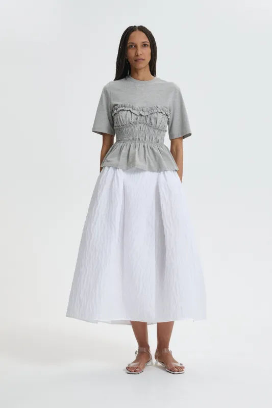 CBFABIOLA | SKIRT MARGUERITTE CLOQUÉ WHITE made by Cecilie Bahnsen