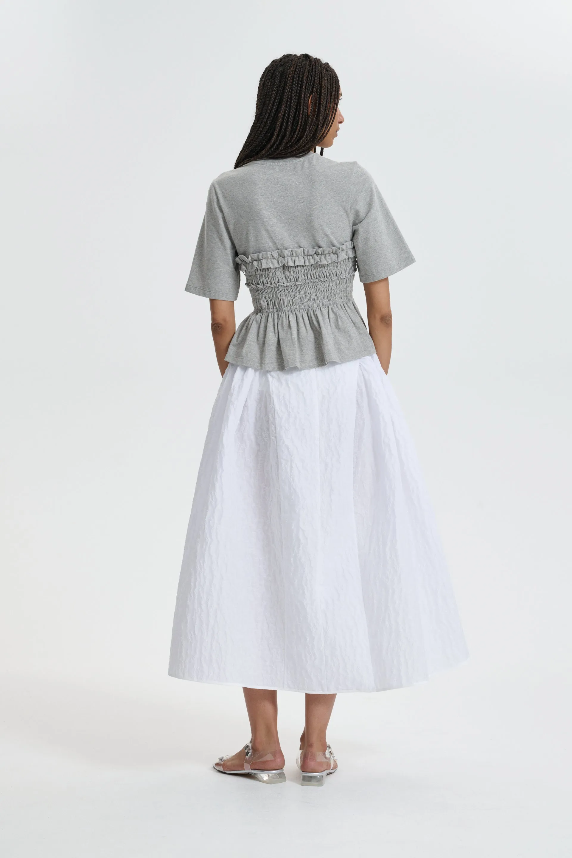 CBFABIOLA | SKIRT MARGUERITTE CLOQUÉ WHITE sold by Cecilie Bahnsen product image thumbnail 3