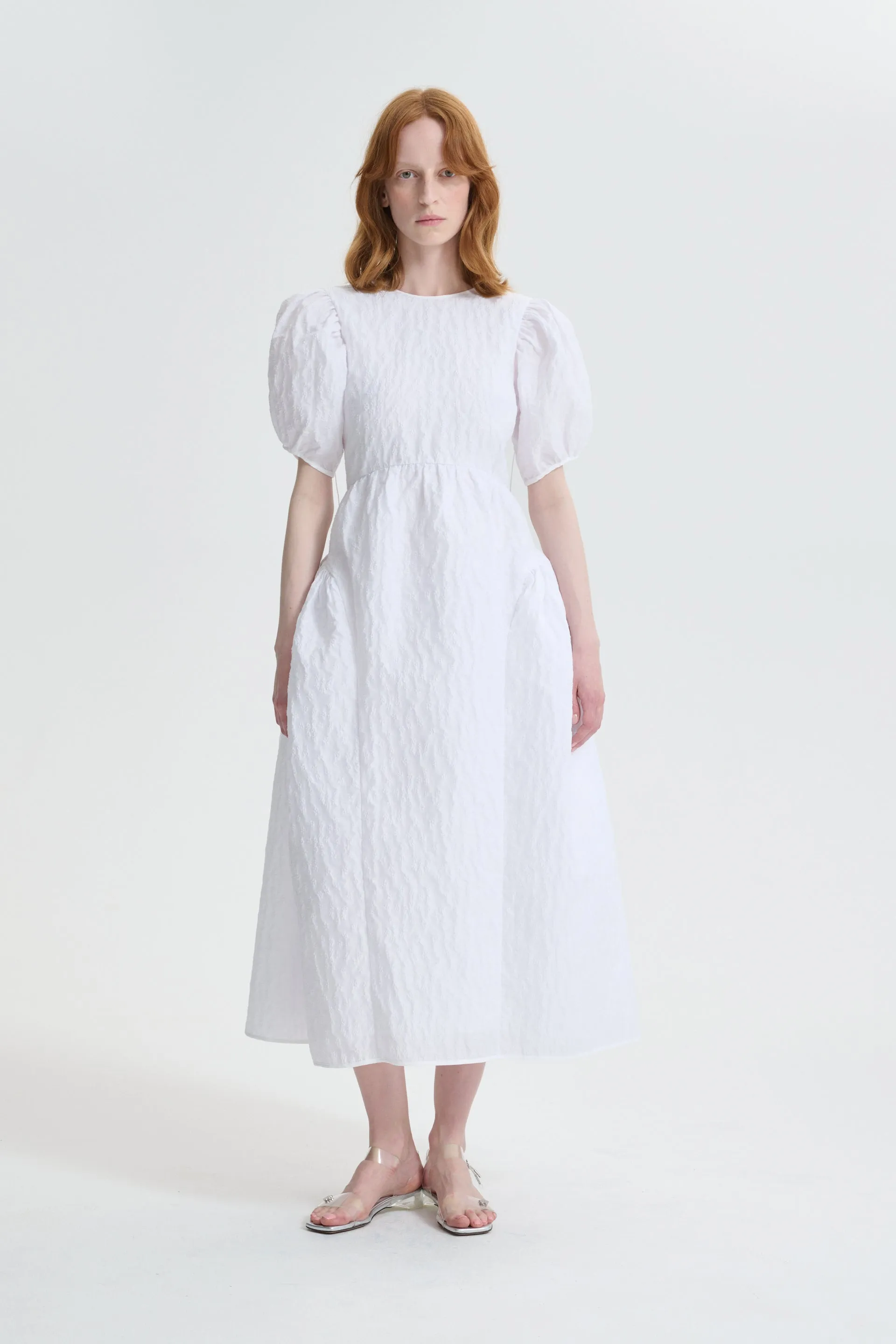 CBCATRINE | DRESS MARGUERITTE CLOQUÉ WHITE sold by Cecilie Bahnsen