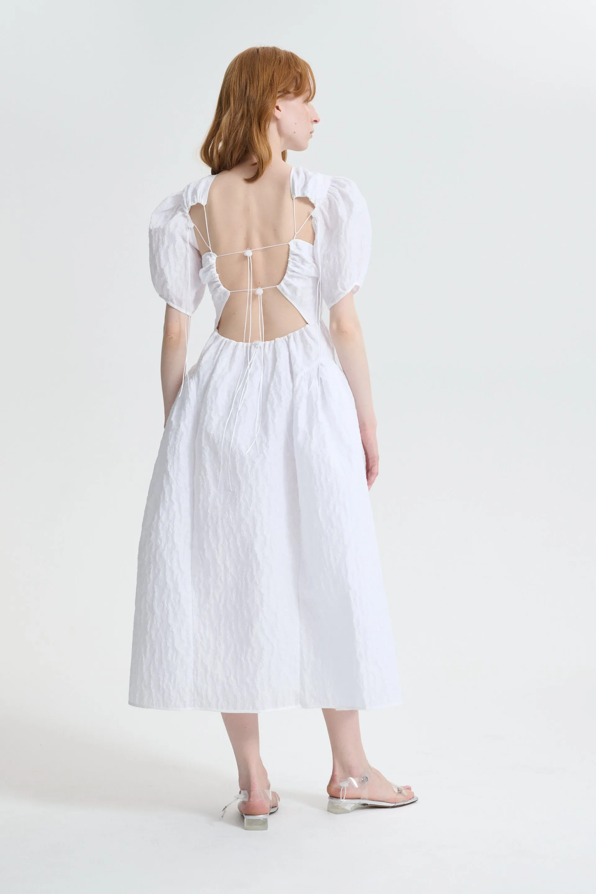 CBCATRINE | DRESS MARGUERITTE CLOQUÉ WHITE sold by Cecilie Bahnsen product image thumbnail 3