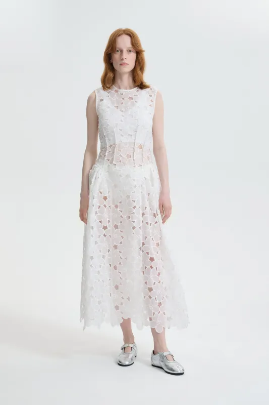 CBCATE | DRESS FELICIA EMBROIDERY WHITE made by Cecilie Bahnsen