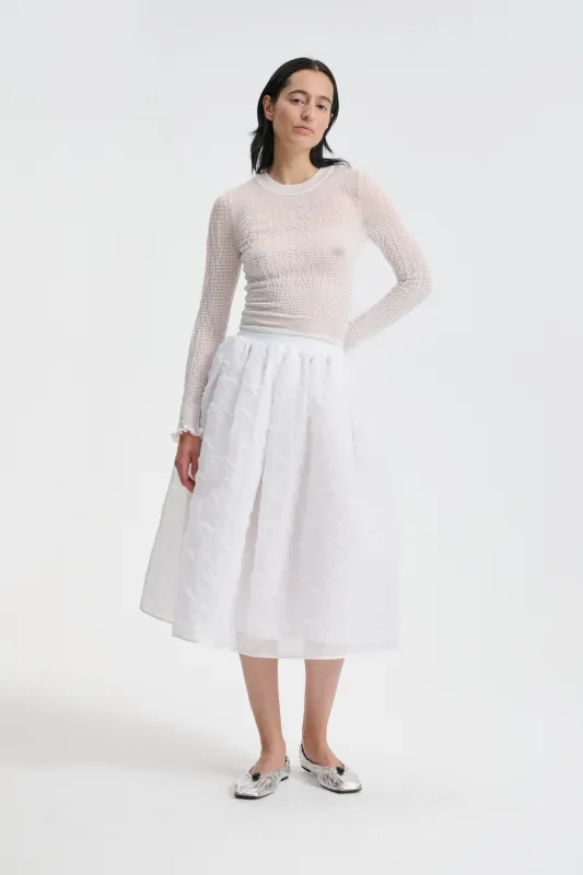 CBCORALI | TOP SHEER SUMMER KNIT WHITE made by Cecilie Bahnsen