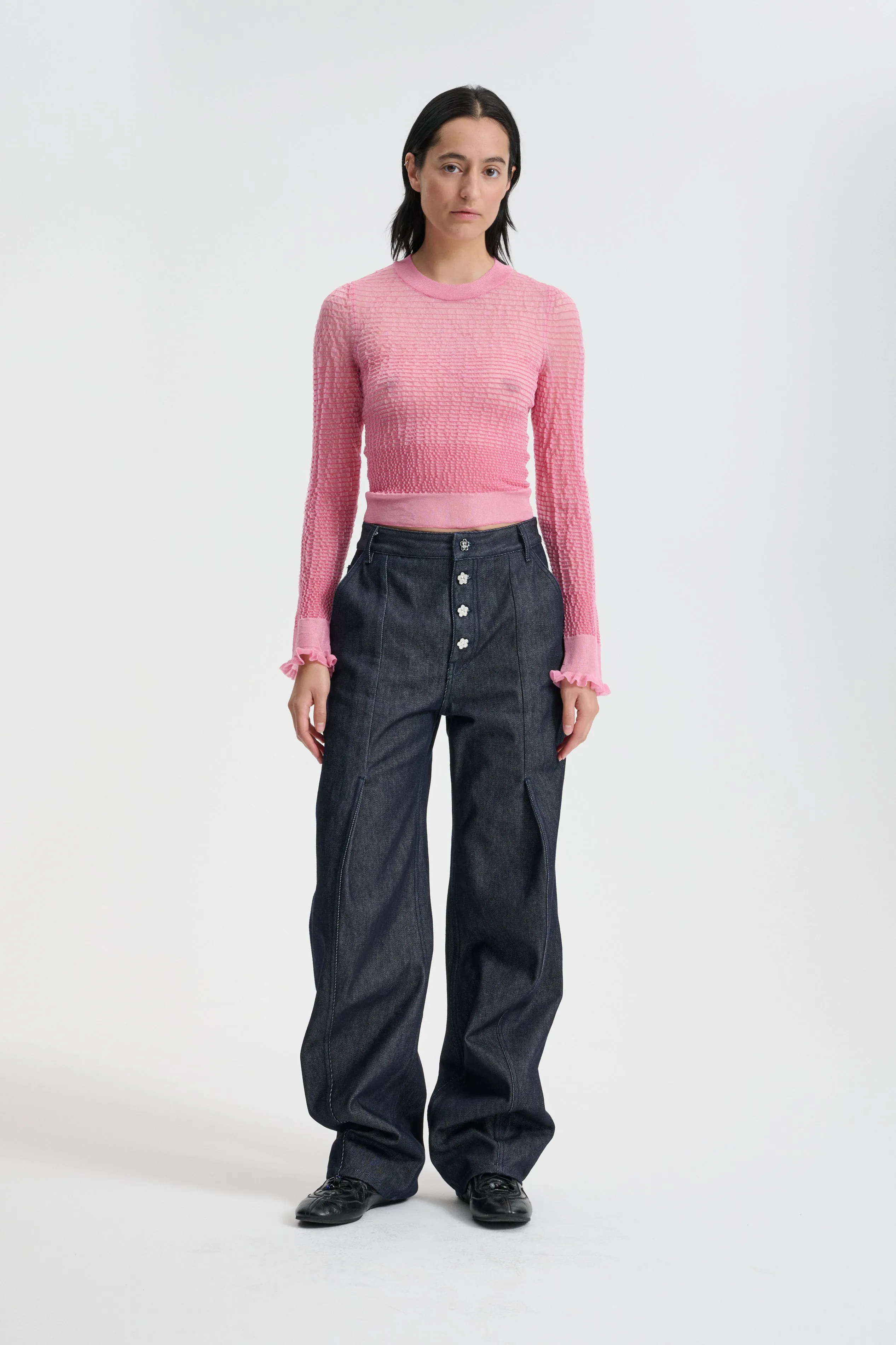CBCORALI | TOP SHEER SUMMER KNIT PINK sold by Cecilie Bahnsen