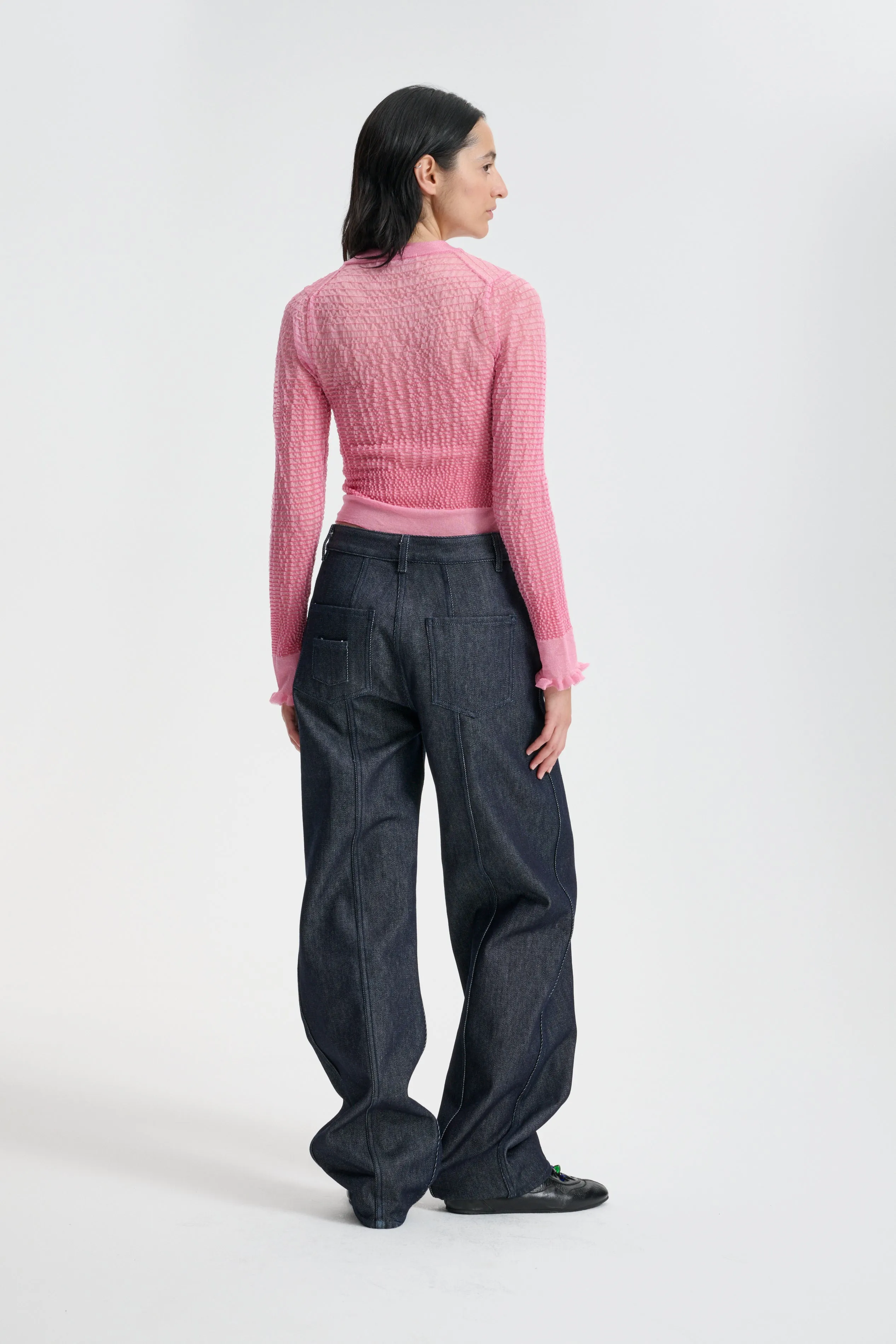 CBCORALI | TOP SHEER SUMMER KNIT PINK sold by Cecilie Bahnsen product image thumbnail 3