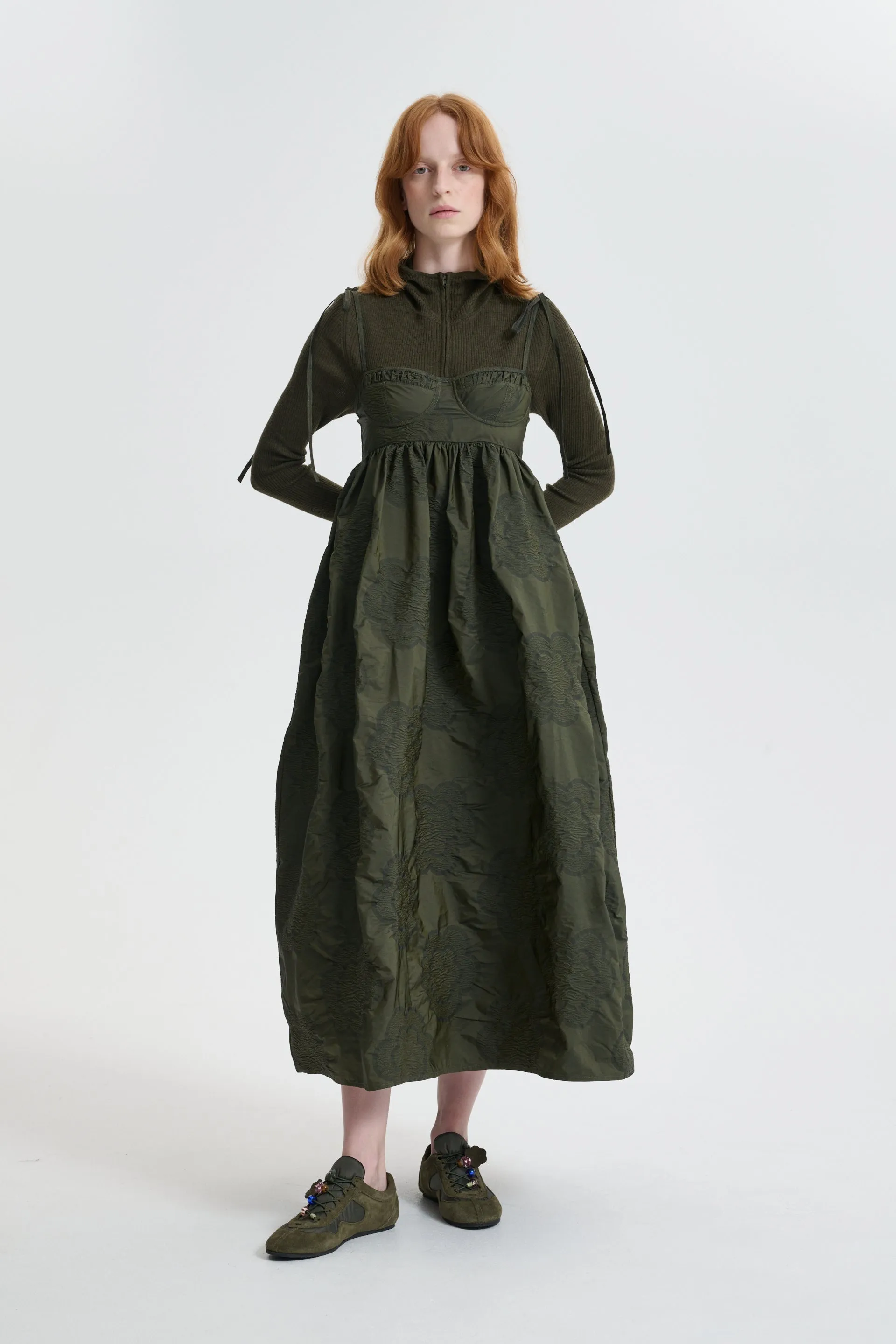 CBBELMA | HOODIE SUMMER MERINO KNIT OLIVE sold by Cecilie Bahnsen product image thumbnail 2