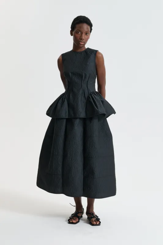 CBDAIMI | TOP STRIA MATELASSÉ BLACK made by Cecilie Bahnsen