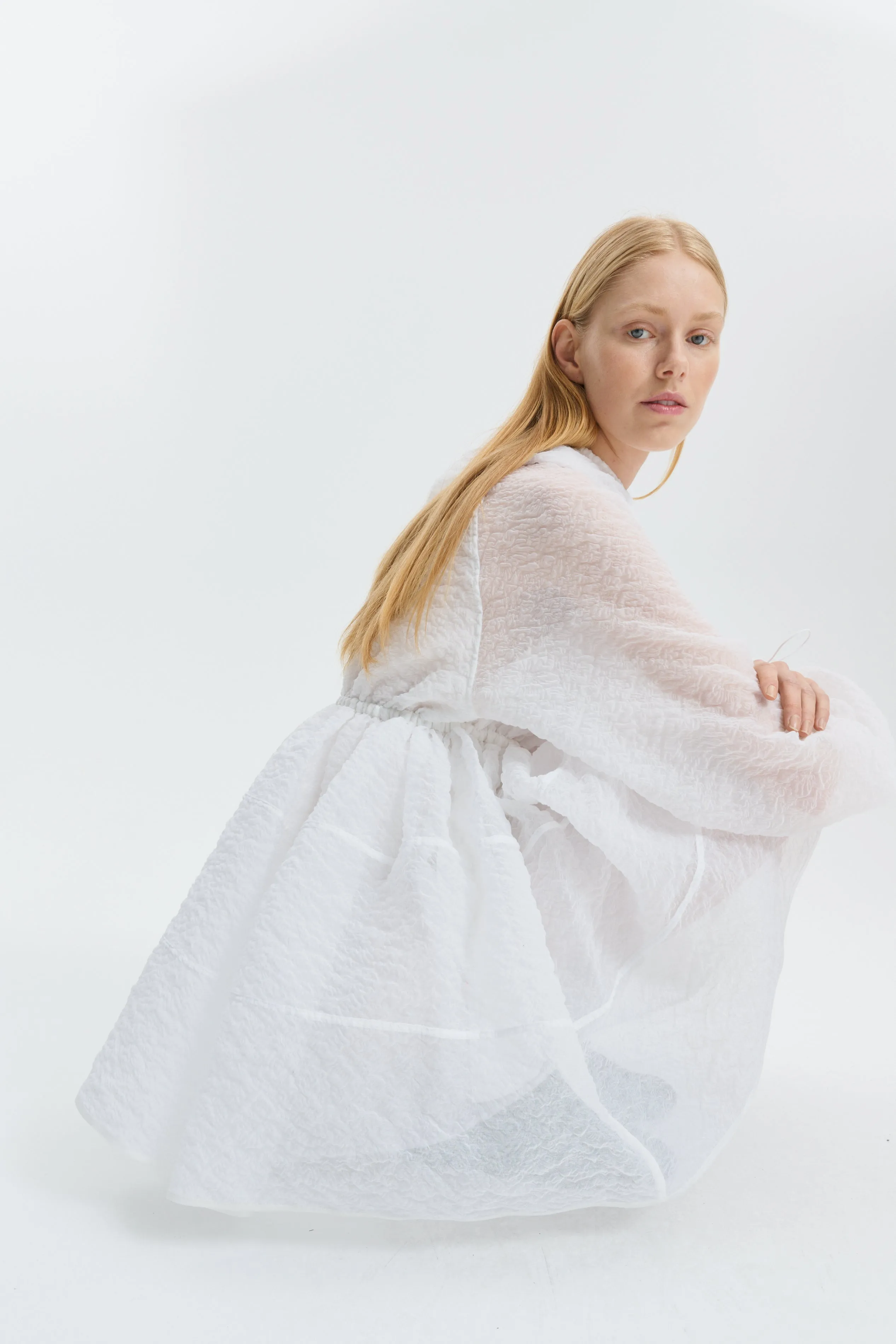 CBFREESIA | DRESS BRODIA MATELASSÉ WHITE sold by Cecilie Bahnsen product image thumbnail 4
