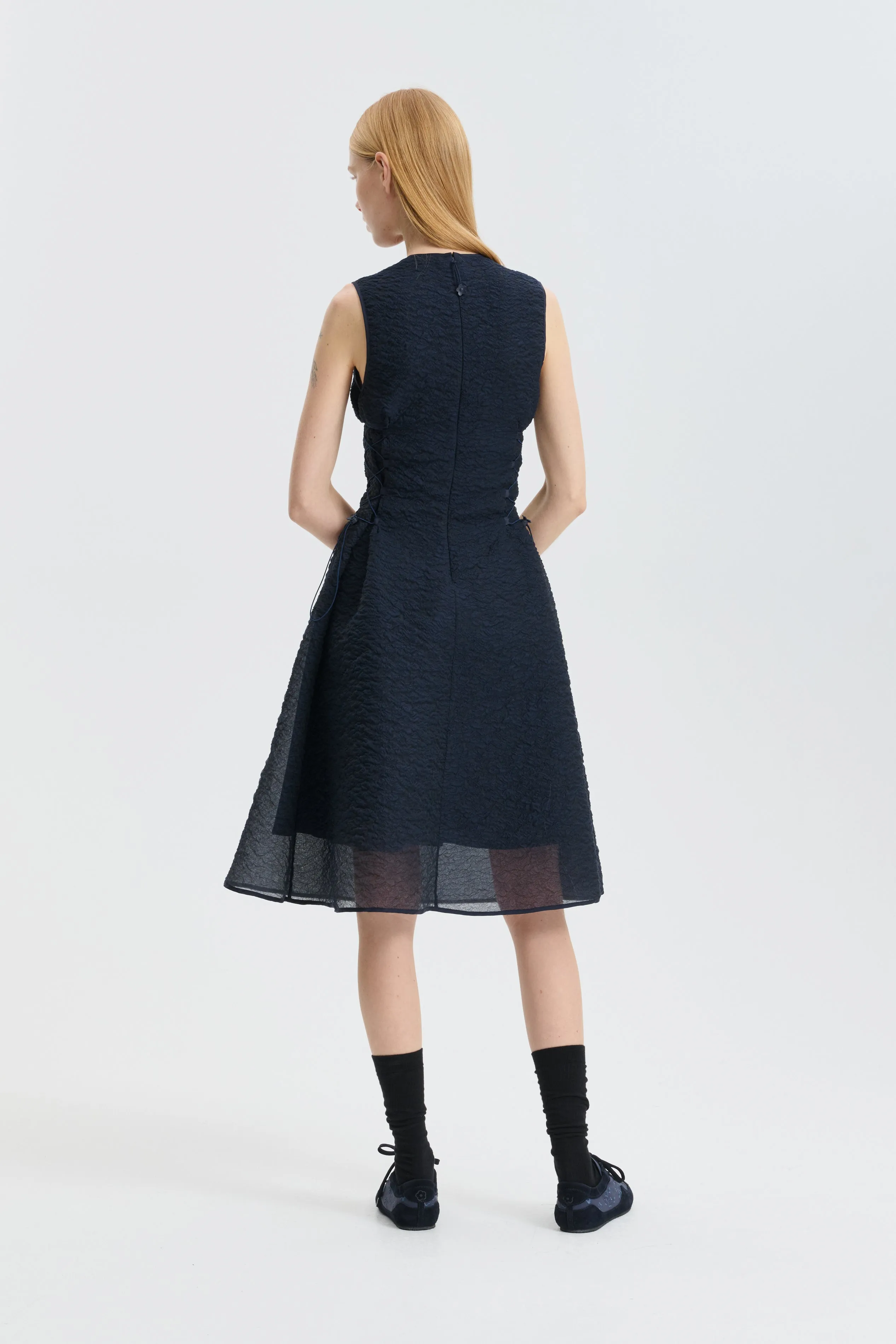 CBFLORIA | DRESS BRODIA MATELASSÉ NAVY sold by Cecilie Bahnsen product image thumbnail 2