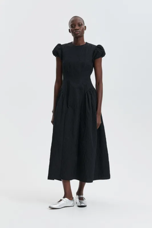 CBCLEOPATRA | DRESS FLORATINI MATELASSÉ BLACK made by Cecilie Bahnsen