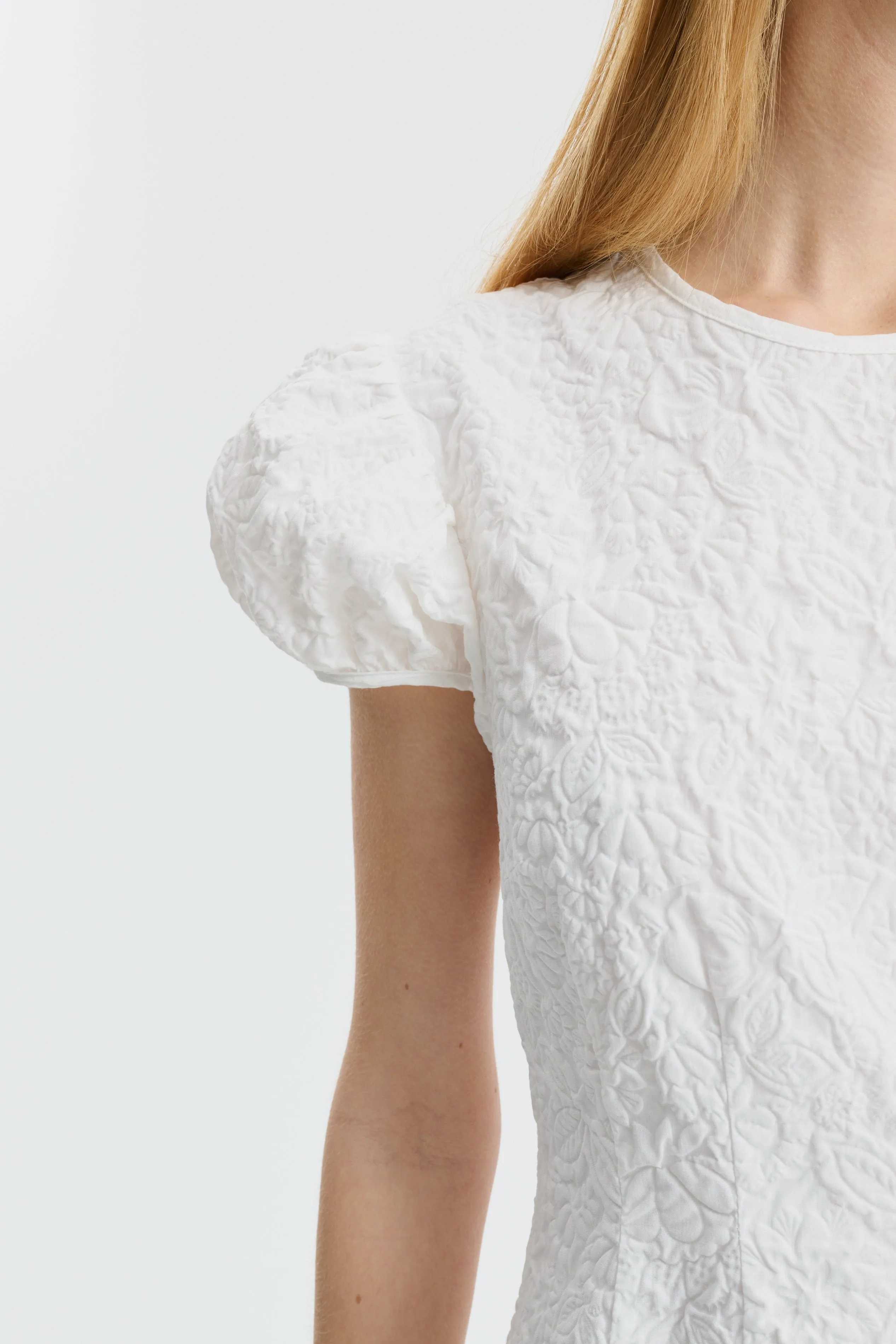 CBCLEOPATRA | DRESS FLORATINI MATELASSÉ WHITE sold by Cecilie Bahnsen product image thumbnail 3