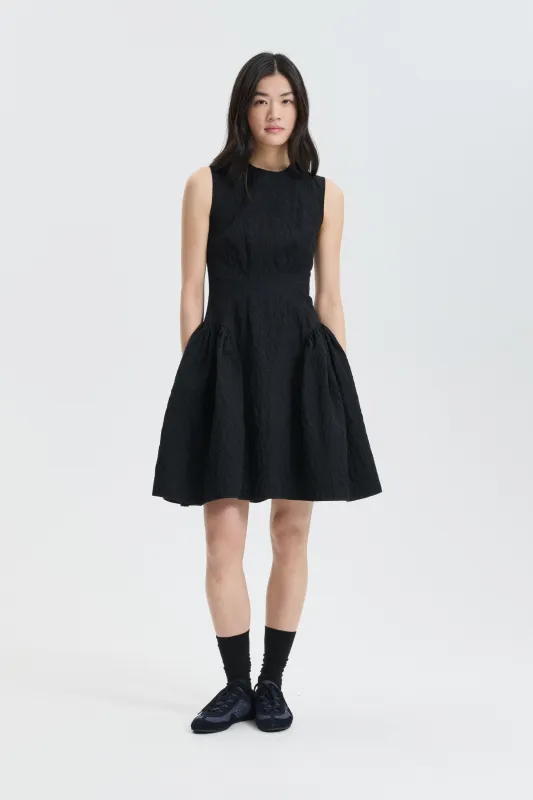 CBFLODIE | DRESS FLORATINI MATELASSÉ BLACK made by Cecilie Bahnsen