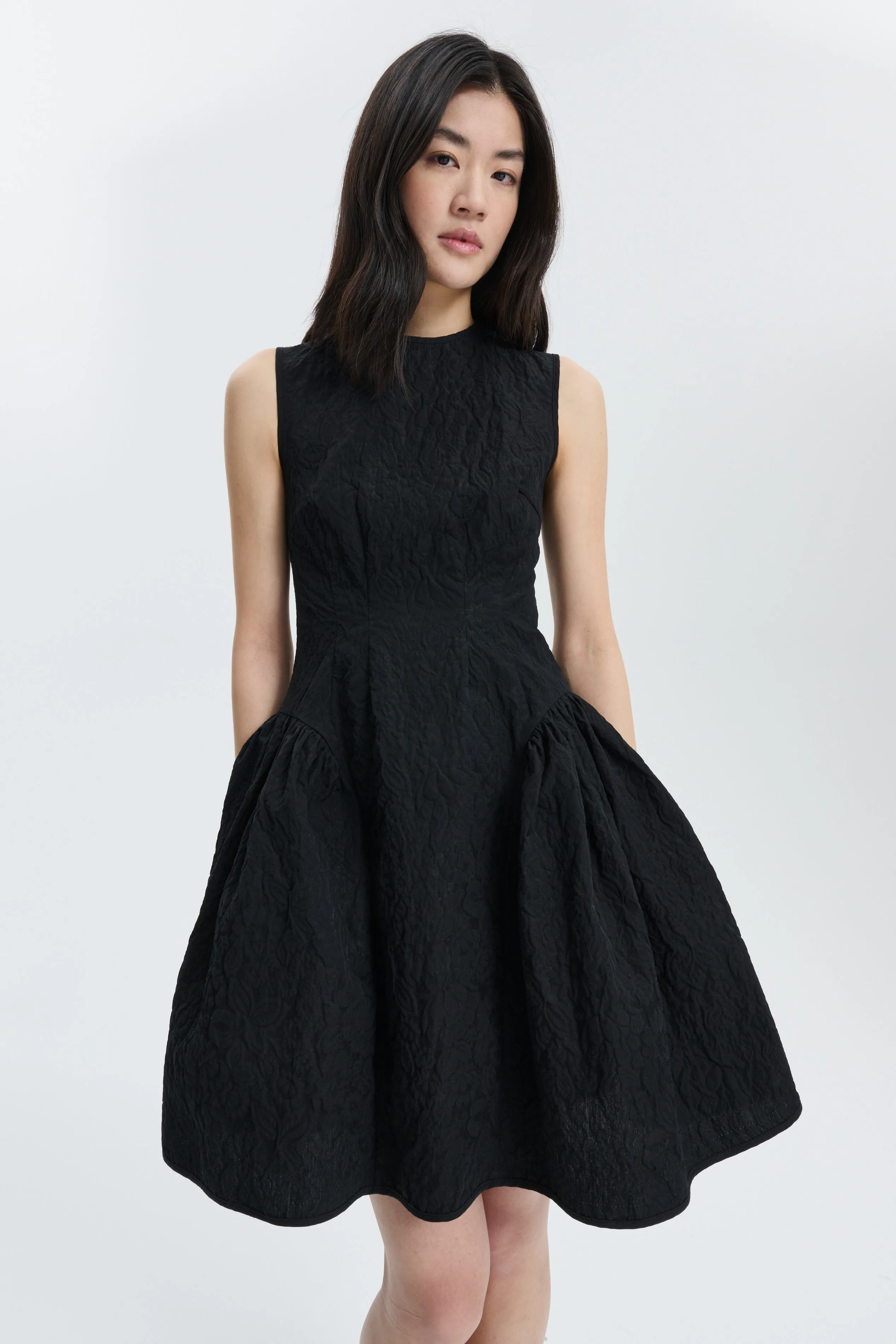 CBFLODIE | DRESS FLORATINI MATELASSÉ BLACK sold by Cecilie Bahnsen product image thumbnail 3