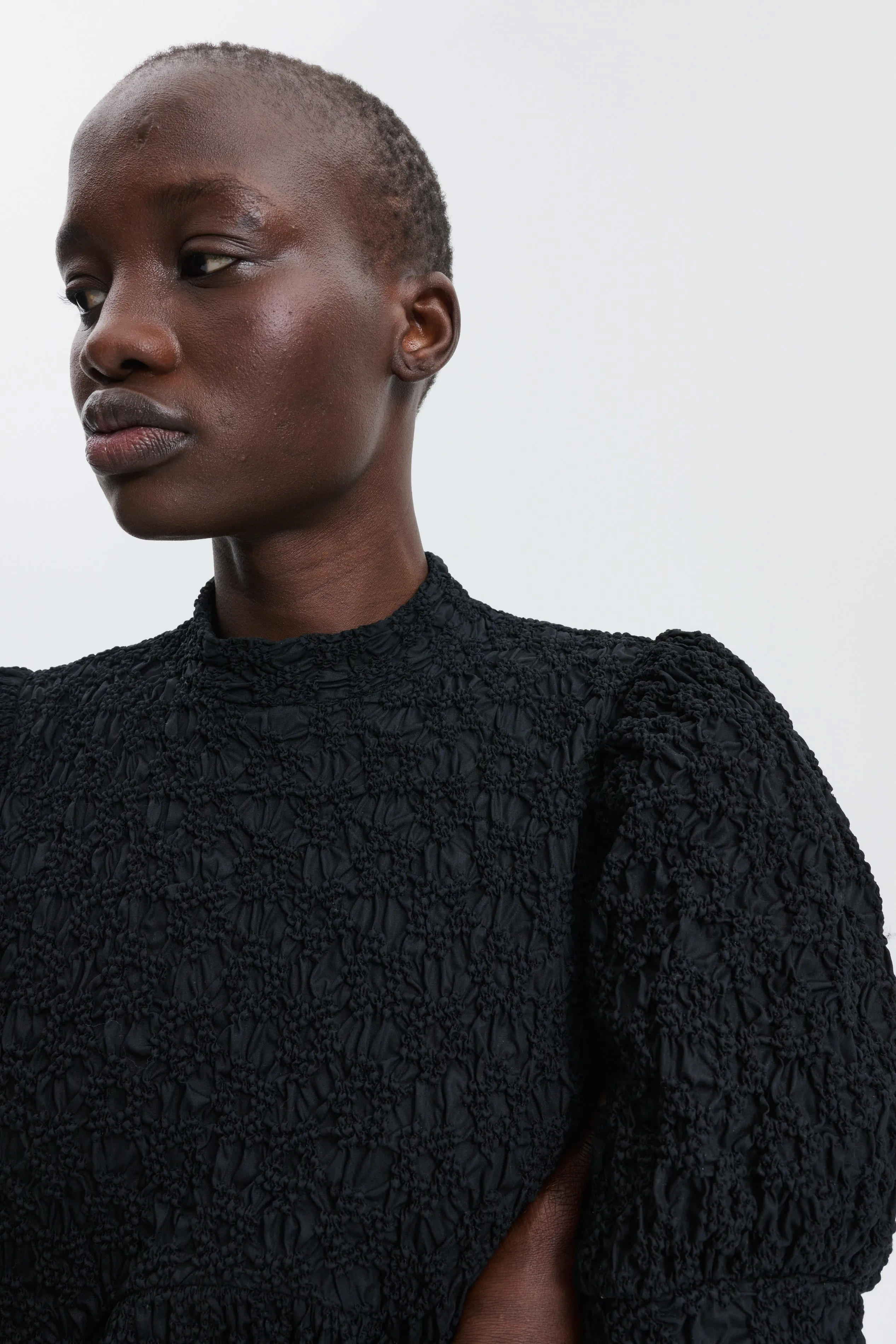 CBDUMAS | DRESS FLEUR COTTON SMOCK BLACK sold by Cecilie Bahnsen product image thumbnail 3