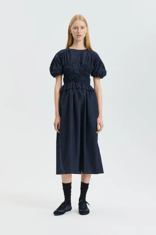 CBBETSY | DRESS PERFORATE WINDFLOWER NAVY made by Cecilie Bahnsen