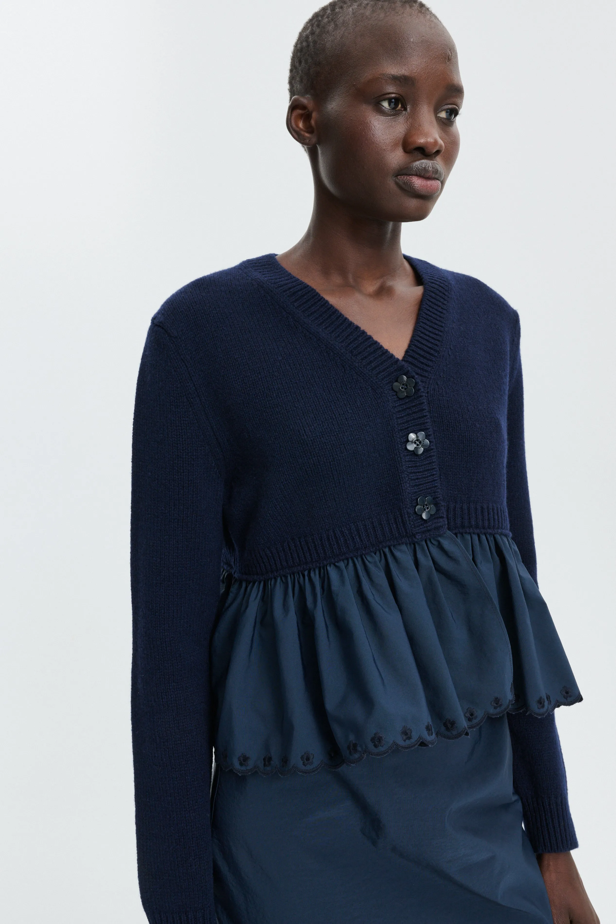 CBFUBO | CARDIGAN CLASSIC CASHMERE NAVY sold by Cecilie Bahnsen product image thumbnail 3