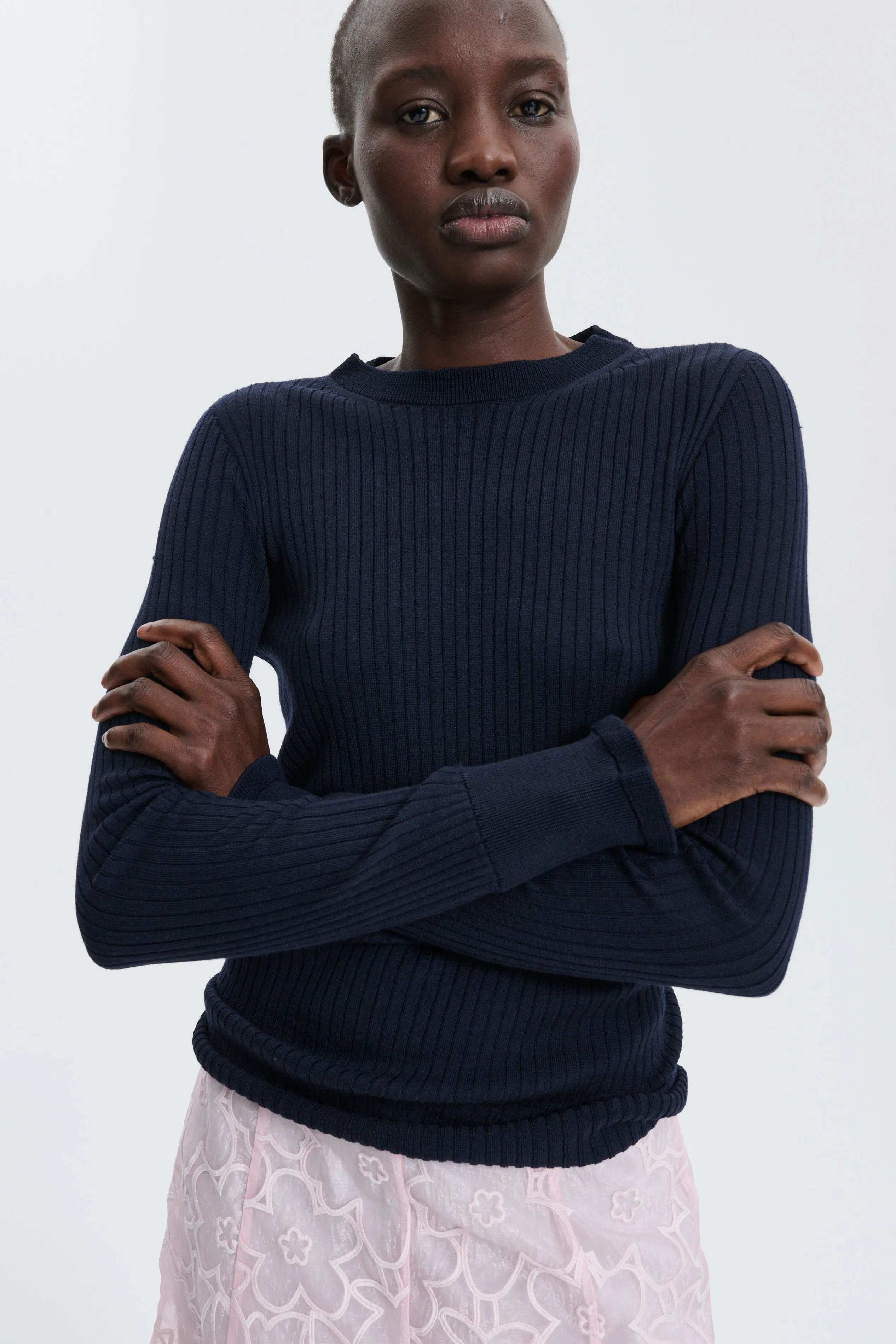 CBFLORINE | TOP FINE MERINO NAVY sold by Cecilie Bahnsen product image thumbnail 3