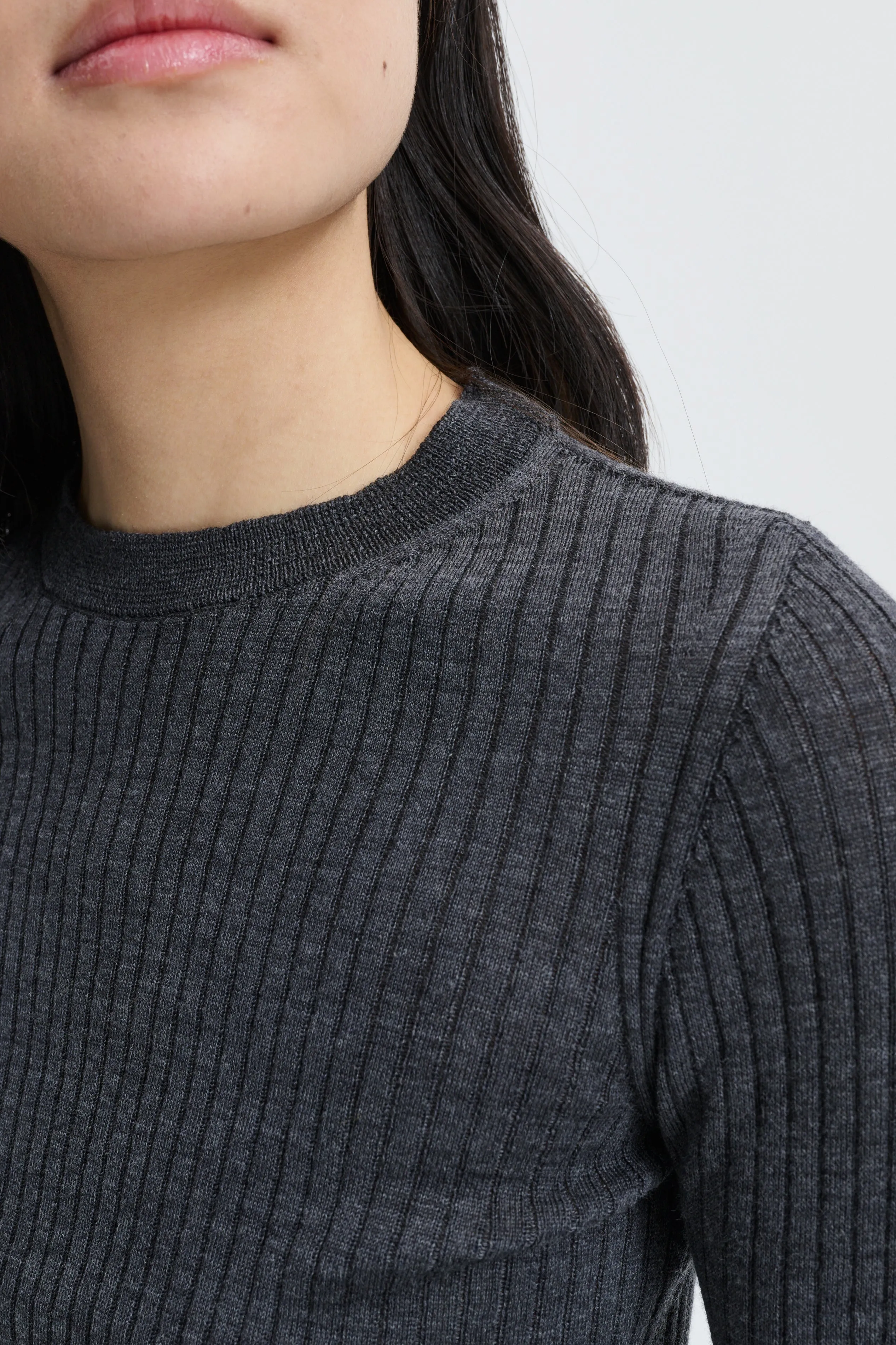 CBFLORINE | TOP FINE MERINO GREY MELANGE sold by Cecilie Bahnsen product image thumbnail 3