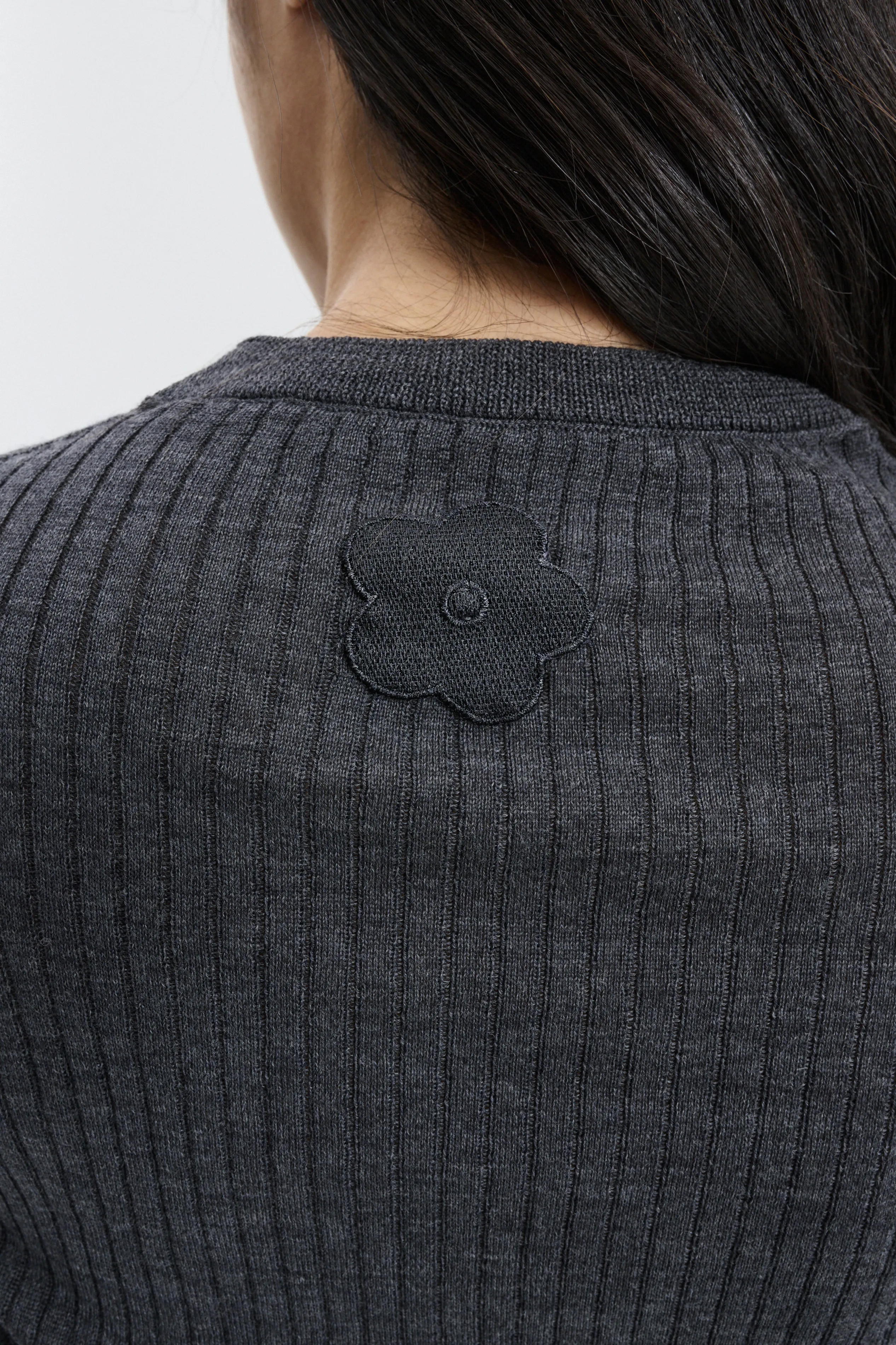 CBFLORINE | TOP FINE MERINO GREY MELANGE sold by Cecilie Bahnsen product image thumbnail 4