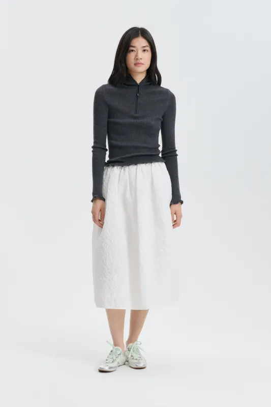 CBBELMA | HOODIE FINE MERINO GREY MELANGE made by Cecilie Bahnsen