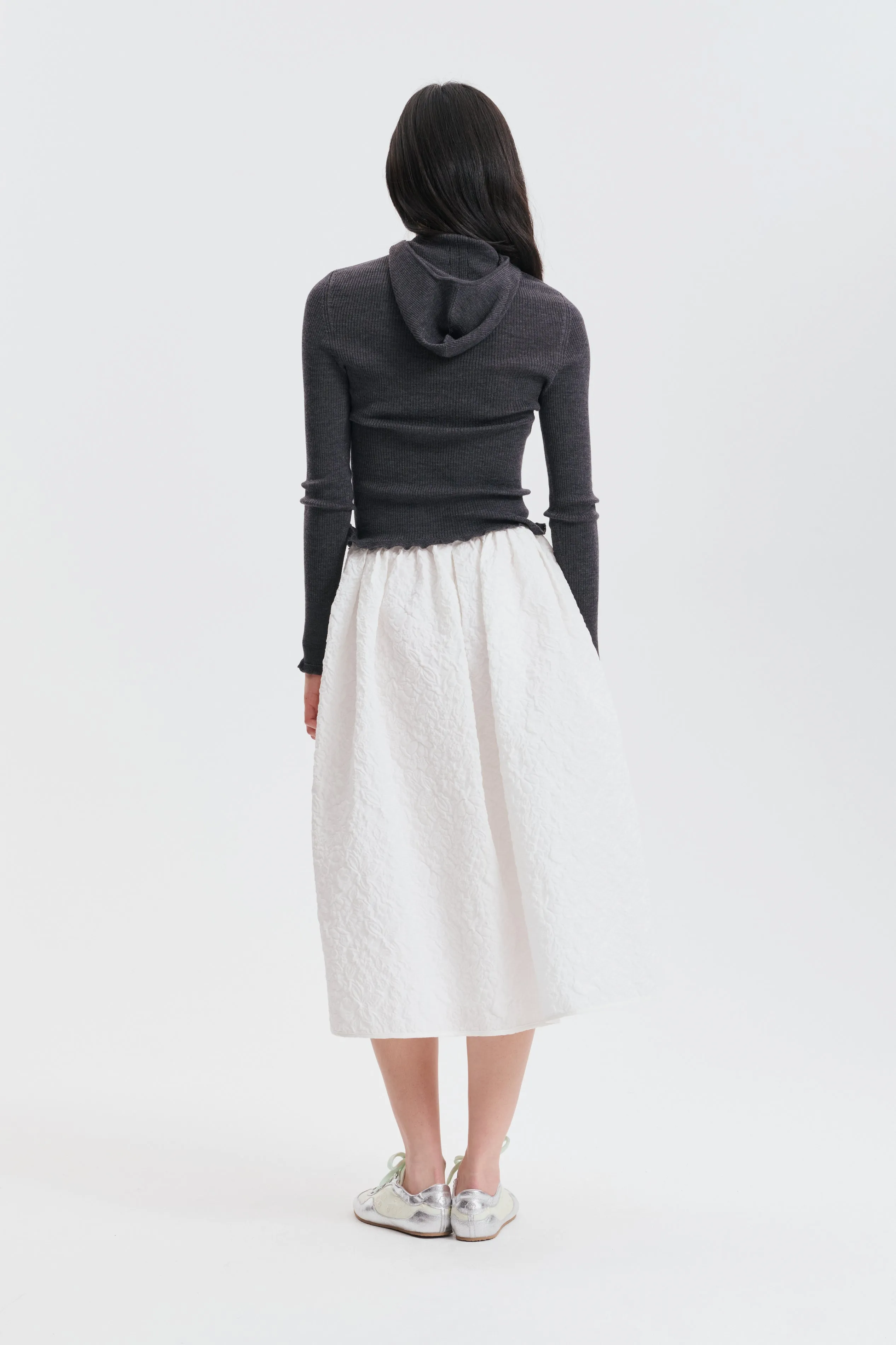 CBBELMA | HOODIE FINE MERINO GREY MELANGE sold by Cecilie Bahnsen product image thumbnail 2