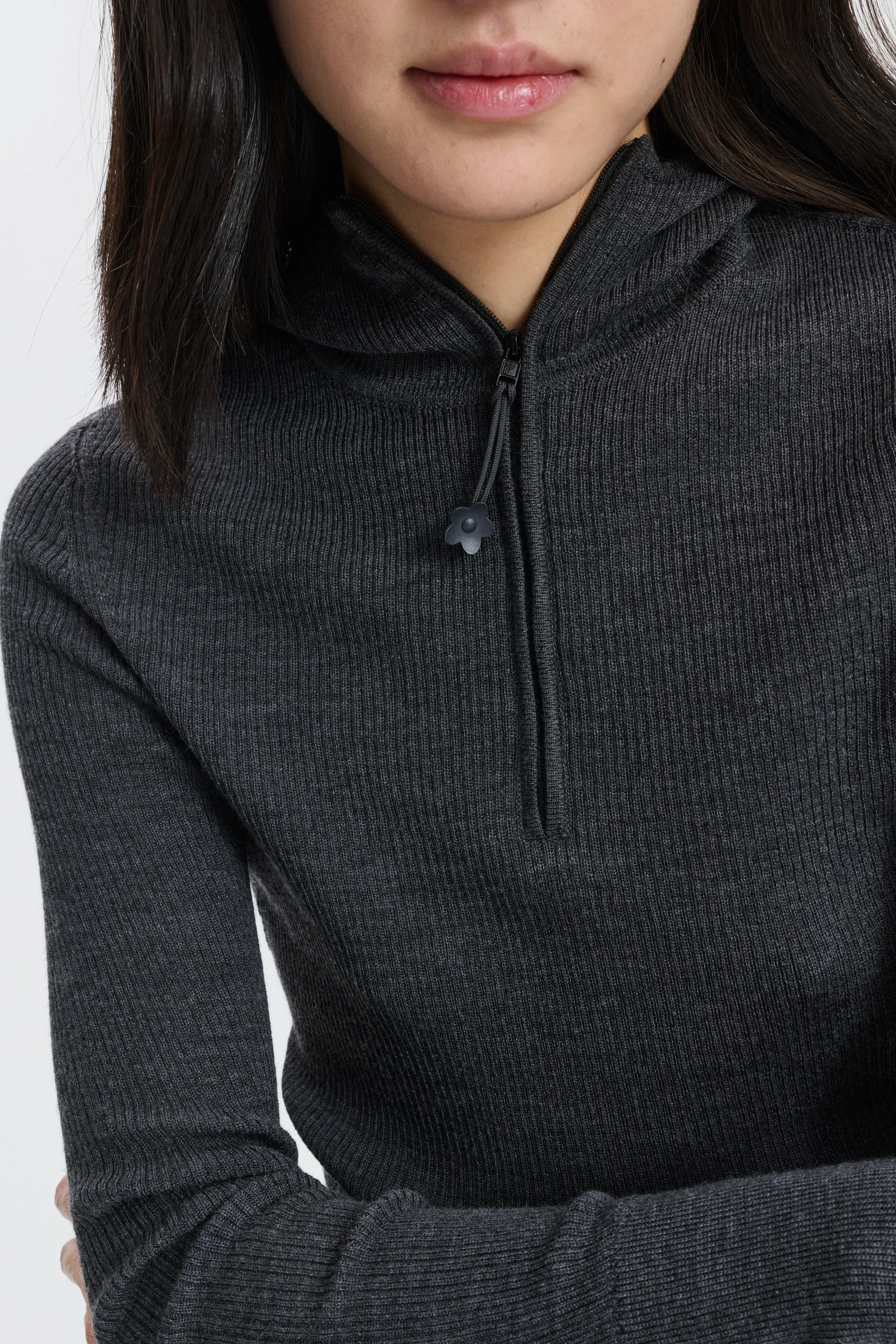 CBBELMA | HOODIE FINE MERINO GREY MELANGE sold by Cecilie Bahnsen product image thumbnail 3