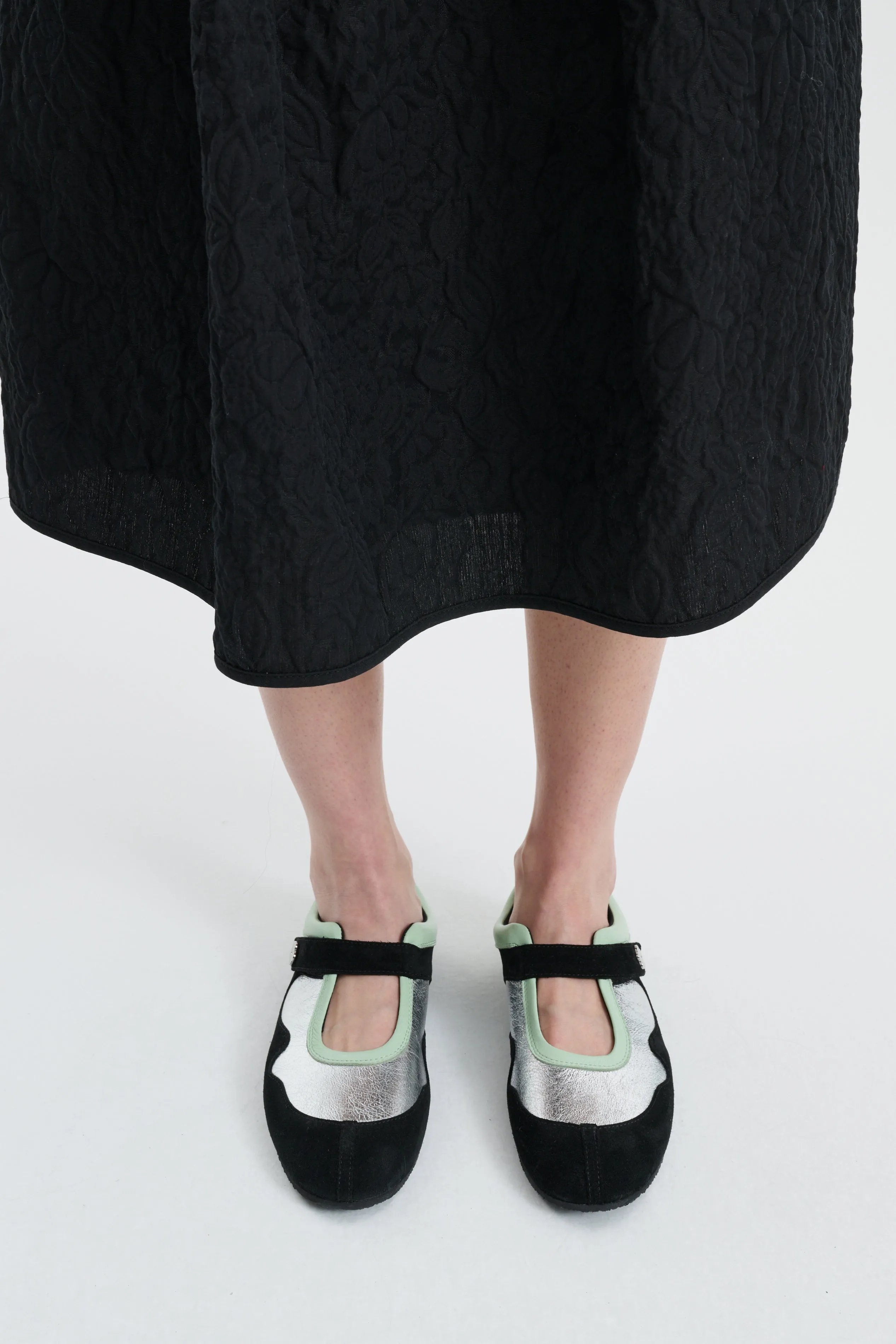 CBCOSMO | SNEAKERS LEATHER BLACK / SILVER / MINT sold by Cecilie Bahnsen