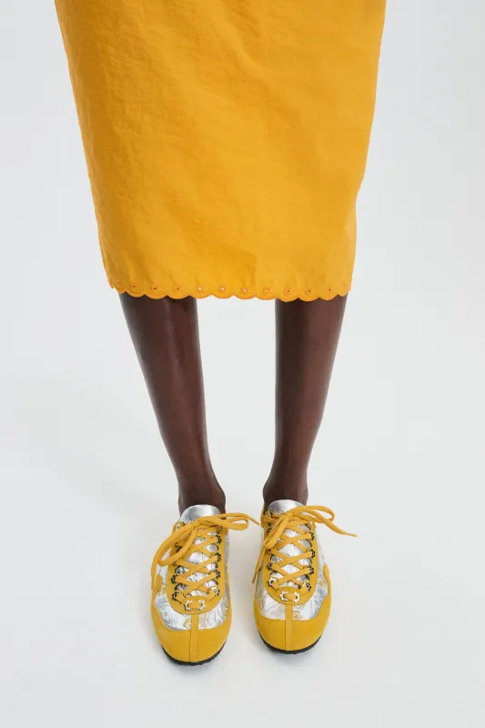 CBBLAISE | SOFT SNEAKERS SUEDE/NYLON YELLOW/SILVER made by Cecilie Bahnsen