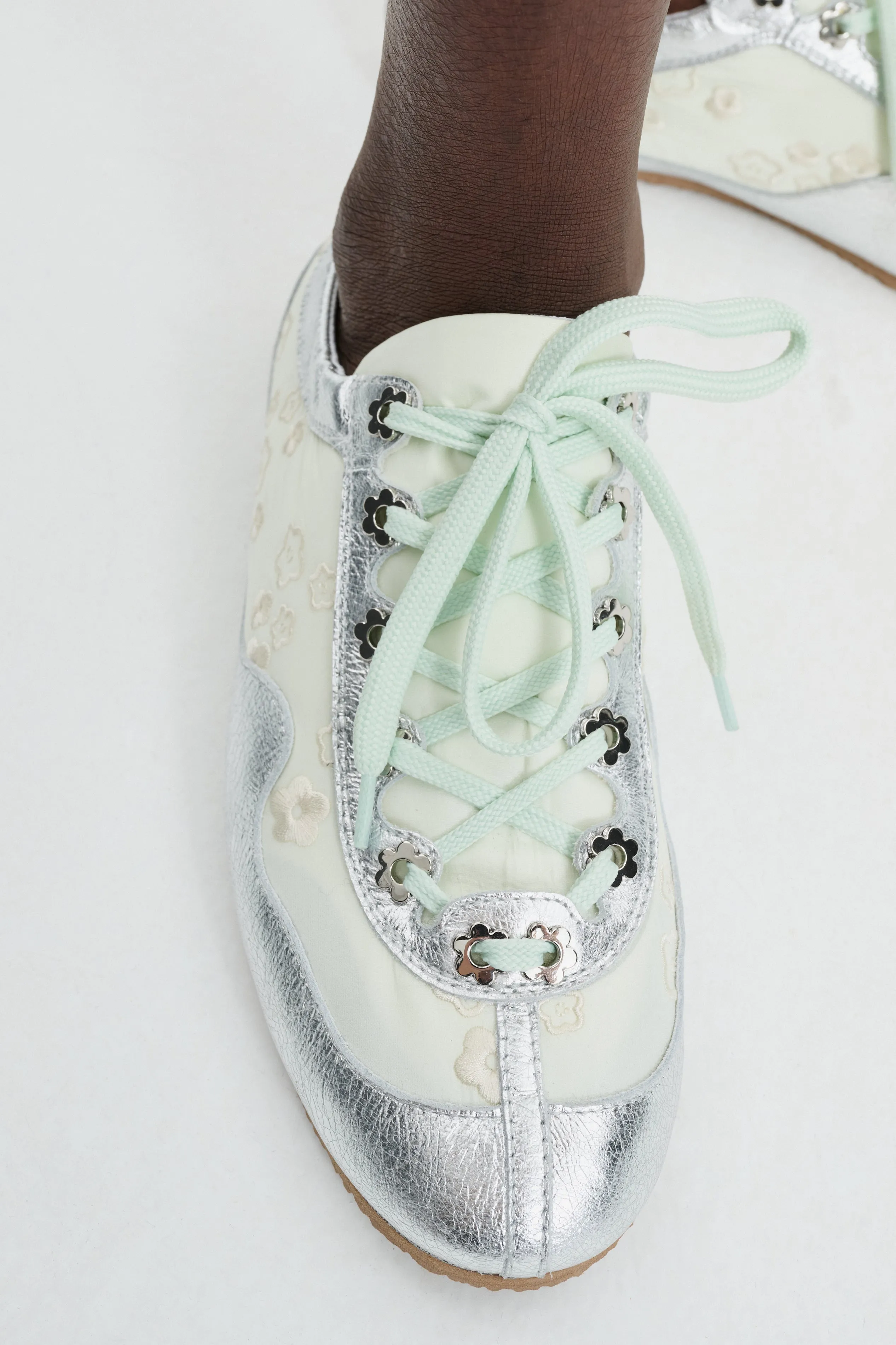 CBBLAISE | SOFT SNEAKERS LEATHER/NYLON SILVER/MINT sold by Cecilie Bahnsen product image thumbnail 3