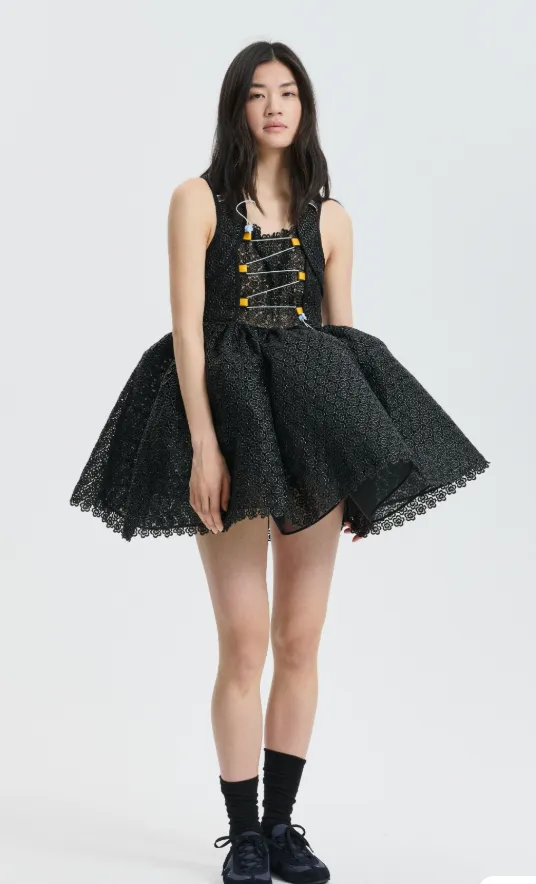 CBFINOT | DRESS MEADOW GUIPURE BLACK sold by Cecilie Bahnsen product image thumbnail 2