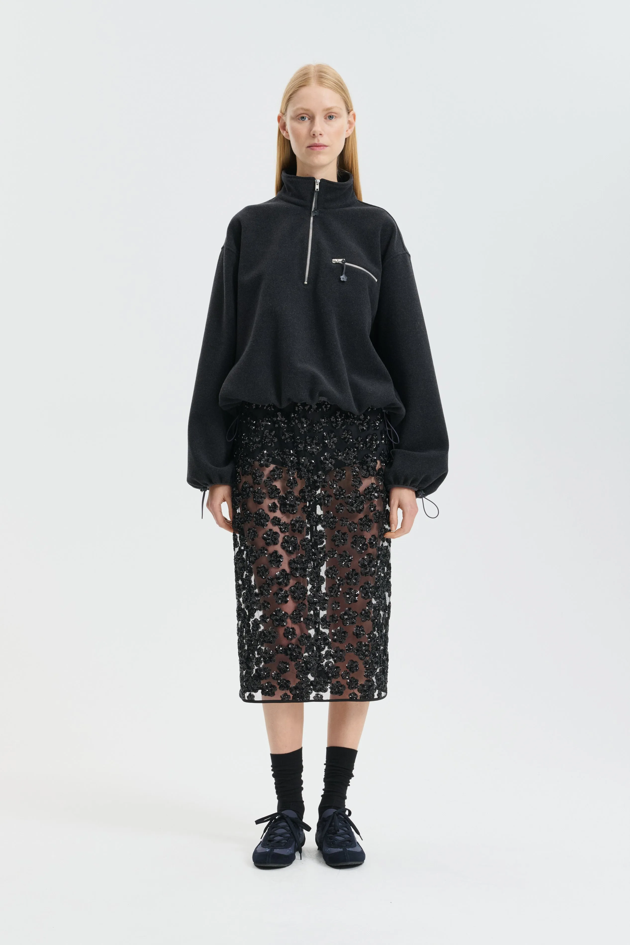 CBBRIA | SKIRT UME FLORAL SEQUINS BLACK sold by Cecilie Bahnsen