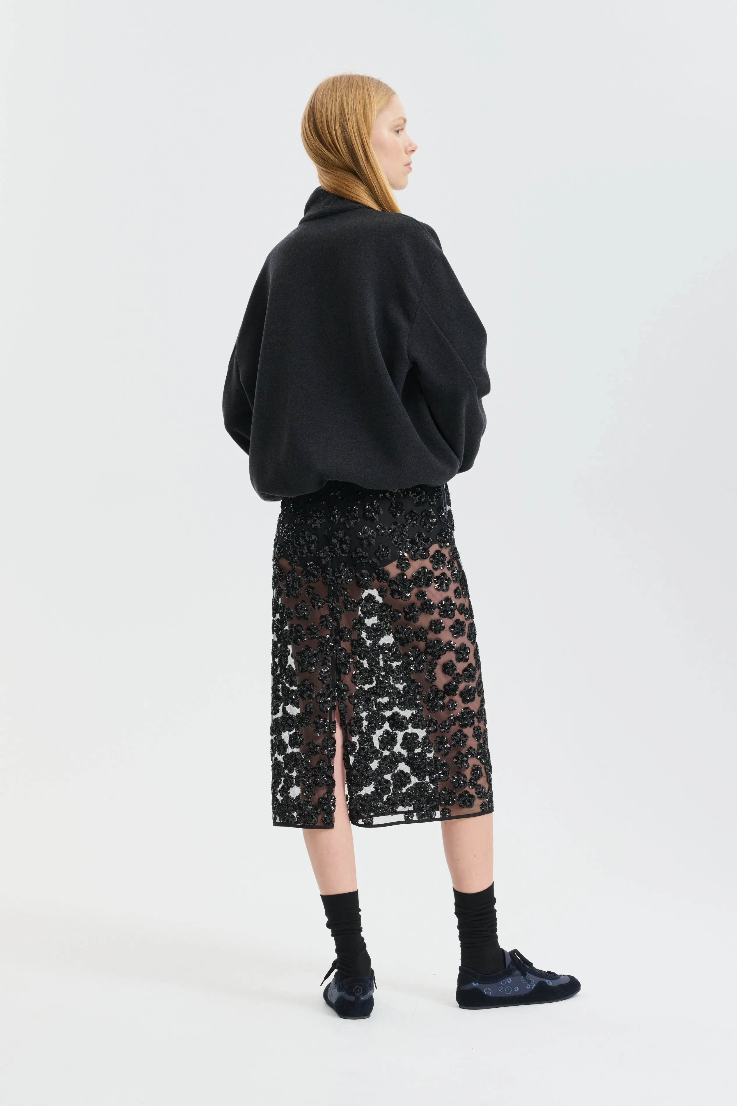 CBBRIA | SKIRT UME FLORAL SEQUINS BLACK sold by Cecilie Bahnsen product image thumbnail 3