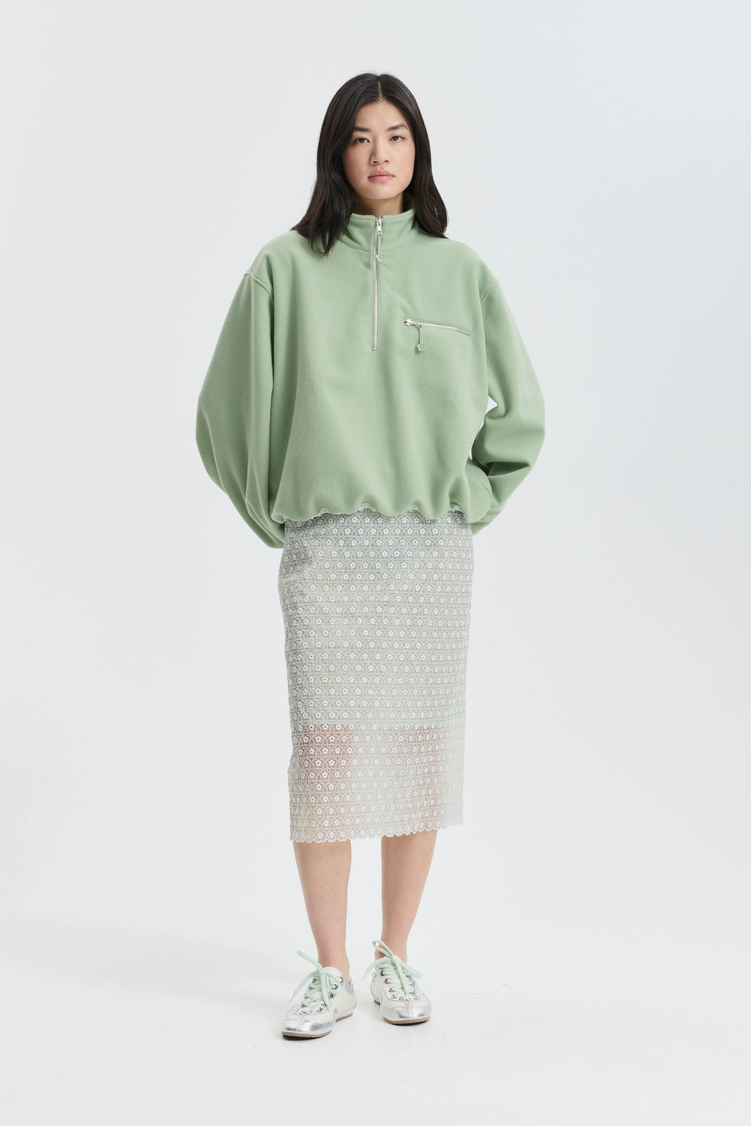 CBBRIA | SKIRT MEADOW EMBROIDERY MINT sold by Cecilie Bahnsen