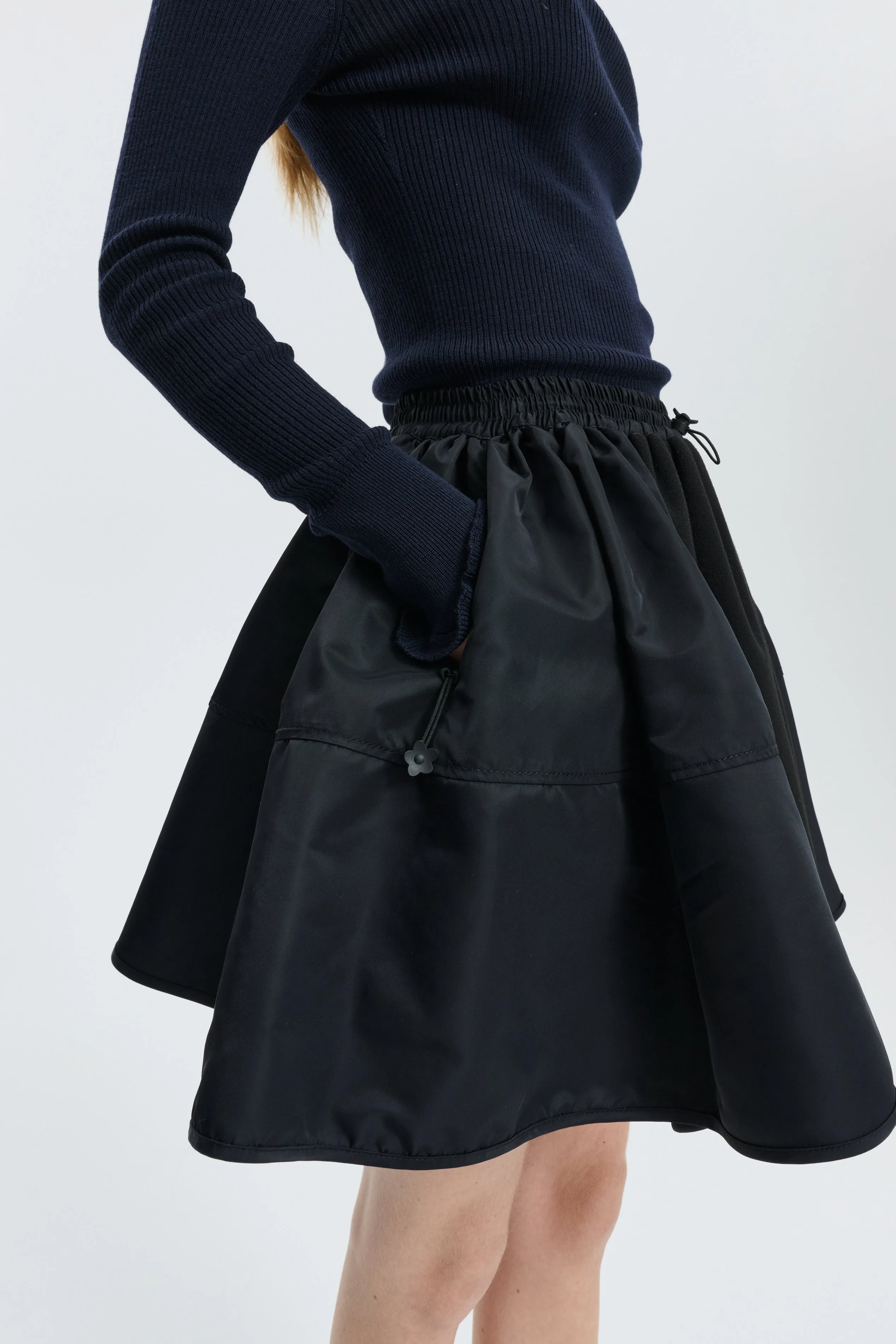 CBFABIANNA | SKIRT NYLON / FLEECE BLACK sold by Cecilie Bahnsen product image thumbnail 3