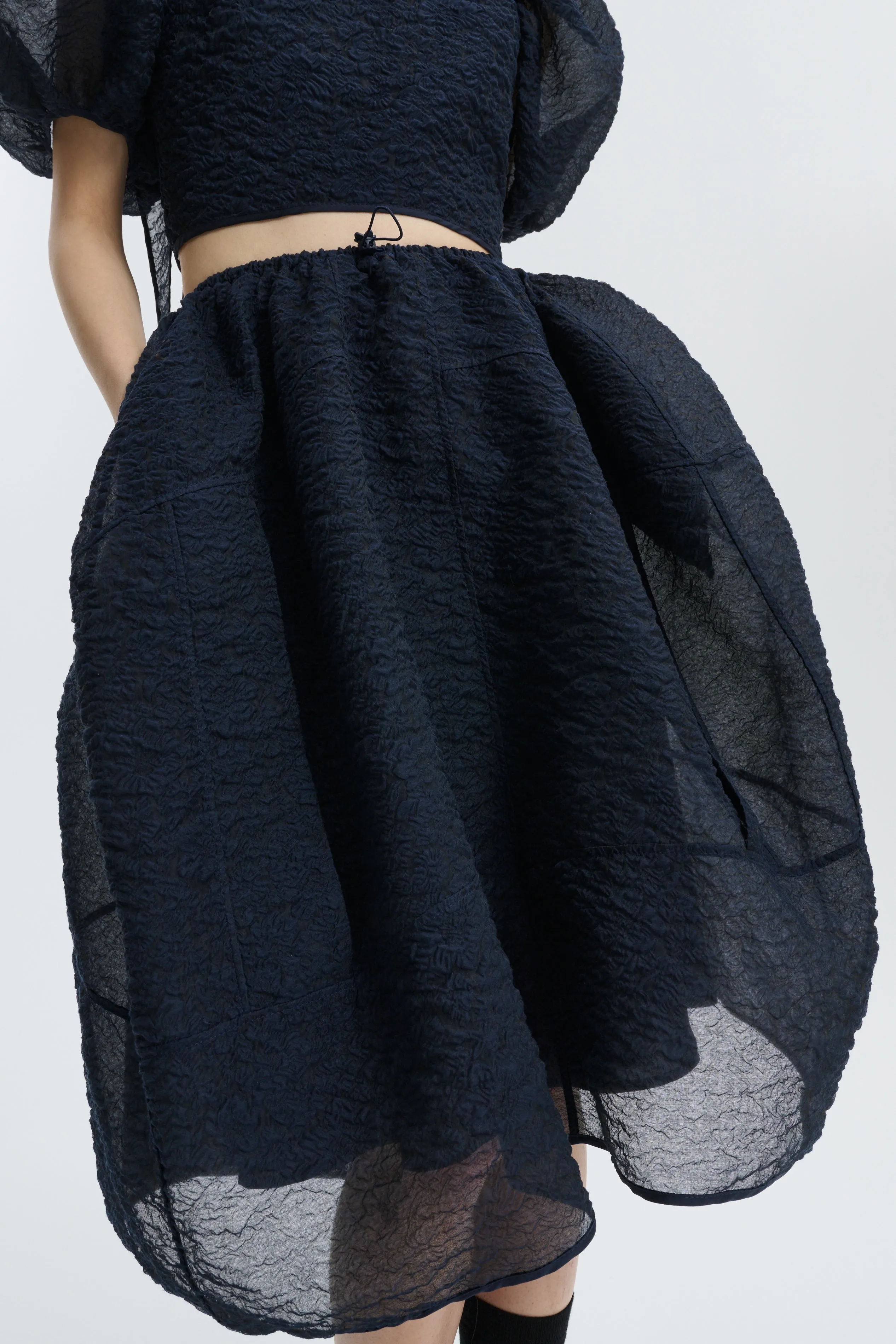 CBFOSIA | SKIRT BRODIA MATELASSÉ NAVY sold by Cecilie Bahnsen product image thumbnail 3
