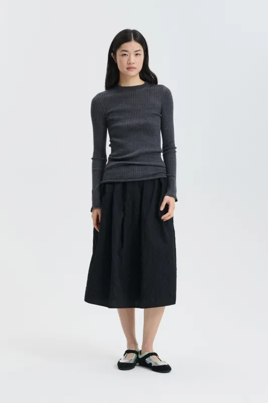 CBBALA | SKIRT FLORATINI MATELASSÉ BLACK made by Cecilie Bahnsen