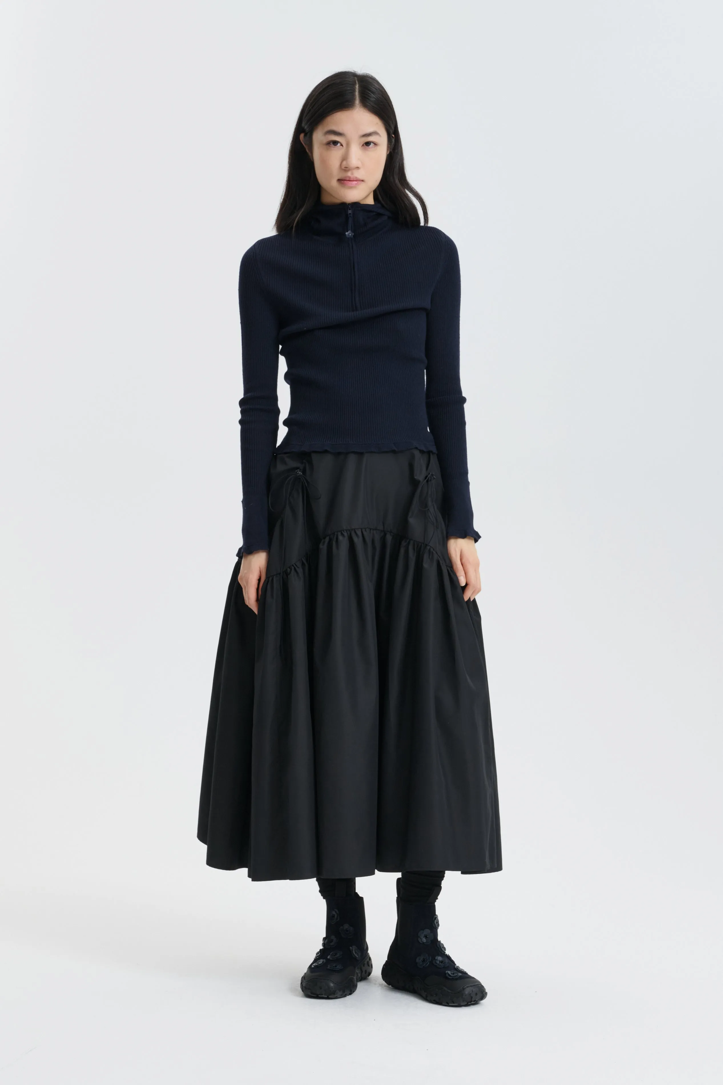 CBFILLY | SKIRT RECYCLED FAILLE BLACK sold by Cecilie Bahnsen