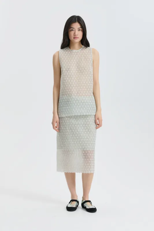 CBCERISE | TOP MEADOW EMBROIDERY MINT made by Cecilie Bahnsen