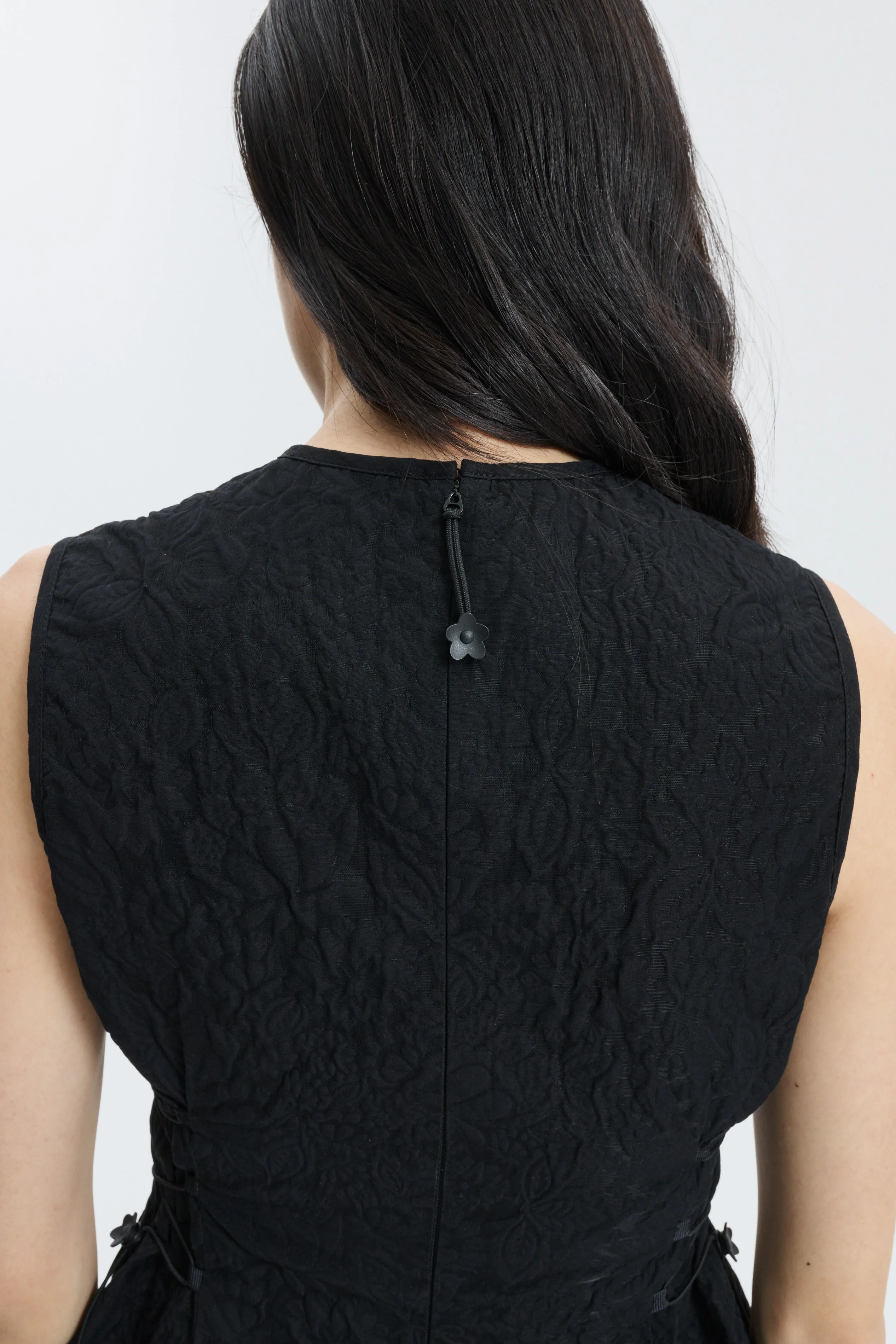 CBFELLEN | TOP FLORATINI MATELASSÉ BLACK sold by Cecilie Bahnsen product image thumbnail 4